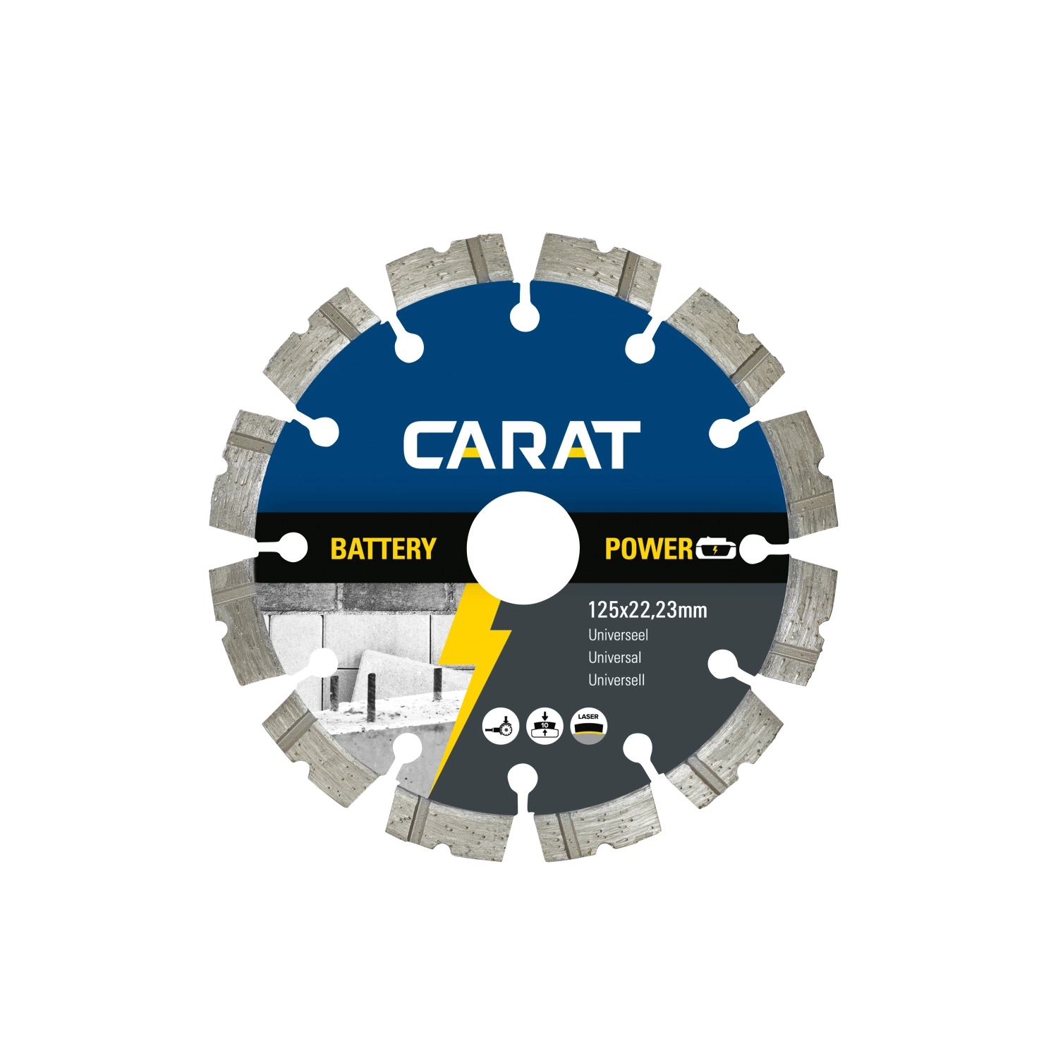 Carat CBP1253000 Lame de scie diamantée pour coupe à sec - 125 x 22.23mm - Universelle-image