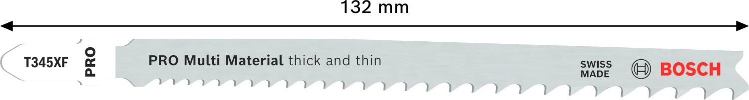 Bosch 2608655101 PRO T345XF Lame de scie sauteuse Épaisse et fine - multi-matériaux (2 pcs)-image