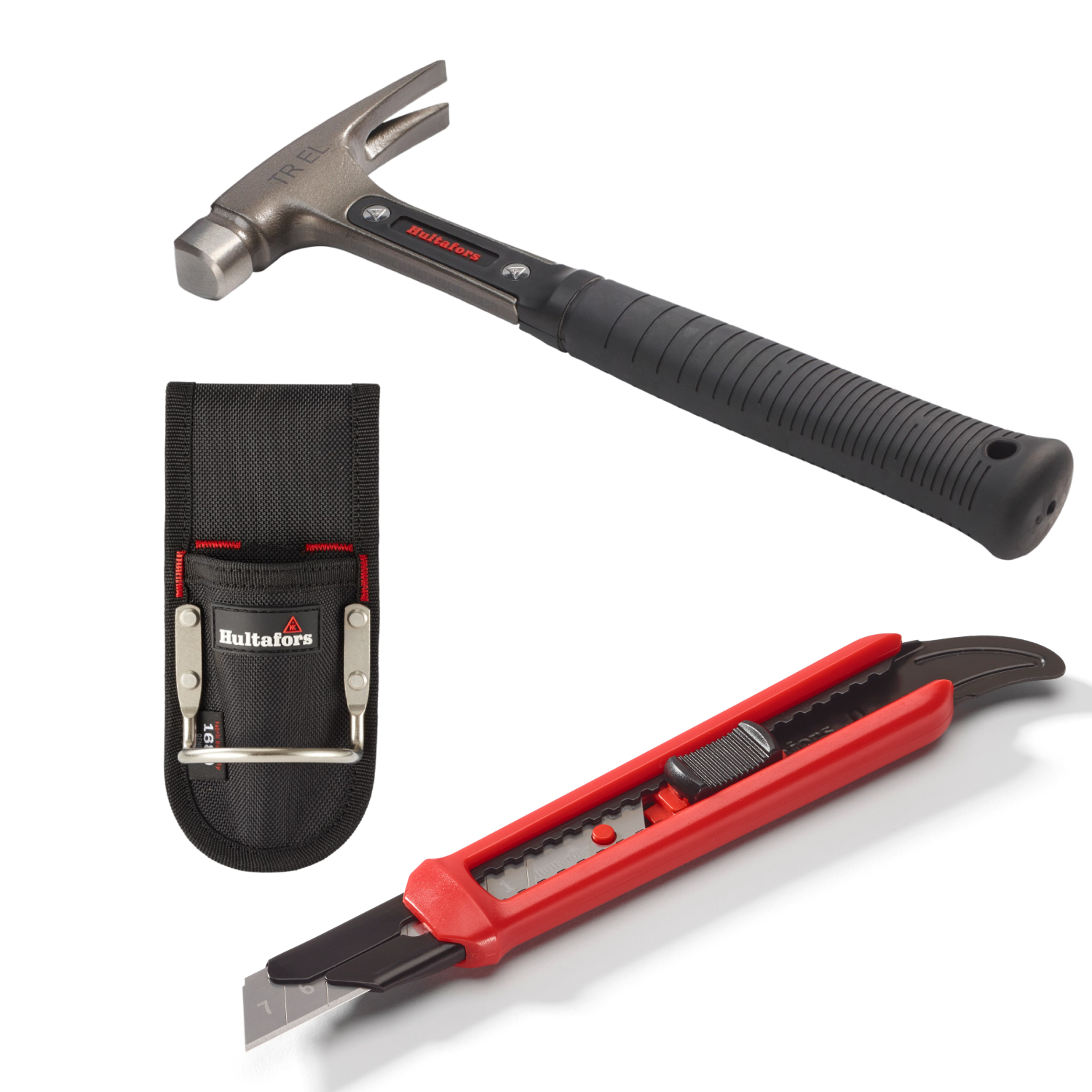 Hultafors TR EL Klauwhamer - rubberen handgreep - 620 gram + 592010 Hamerhouder + SFPB 18A Afbreekmes-image