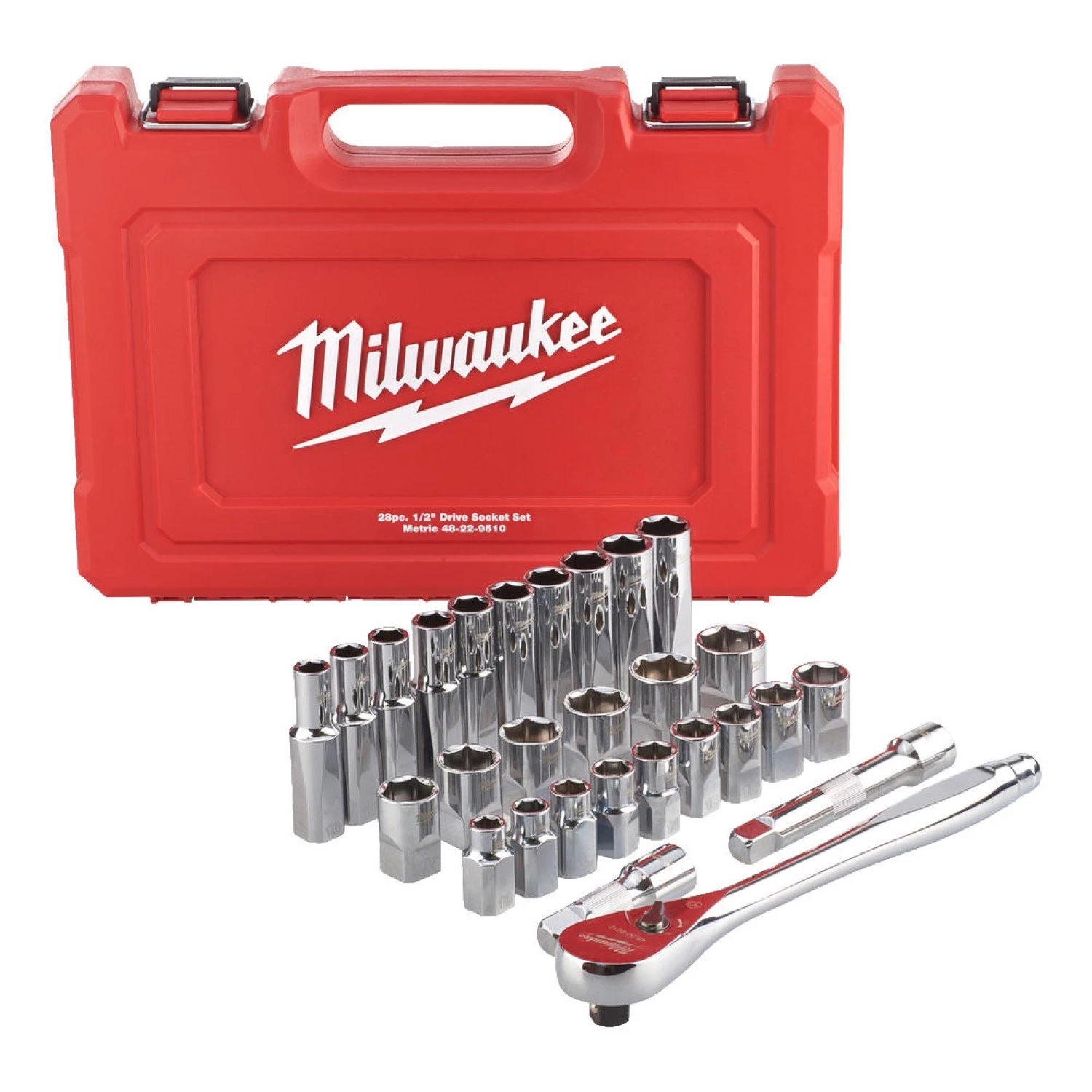 Milwaukee 4932471864 Metrische 1/2 ratel + 28-delige doppenset-image