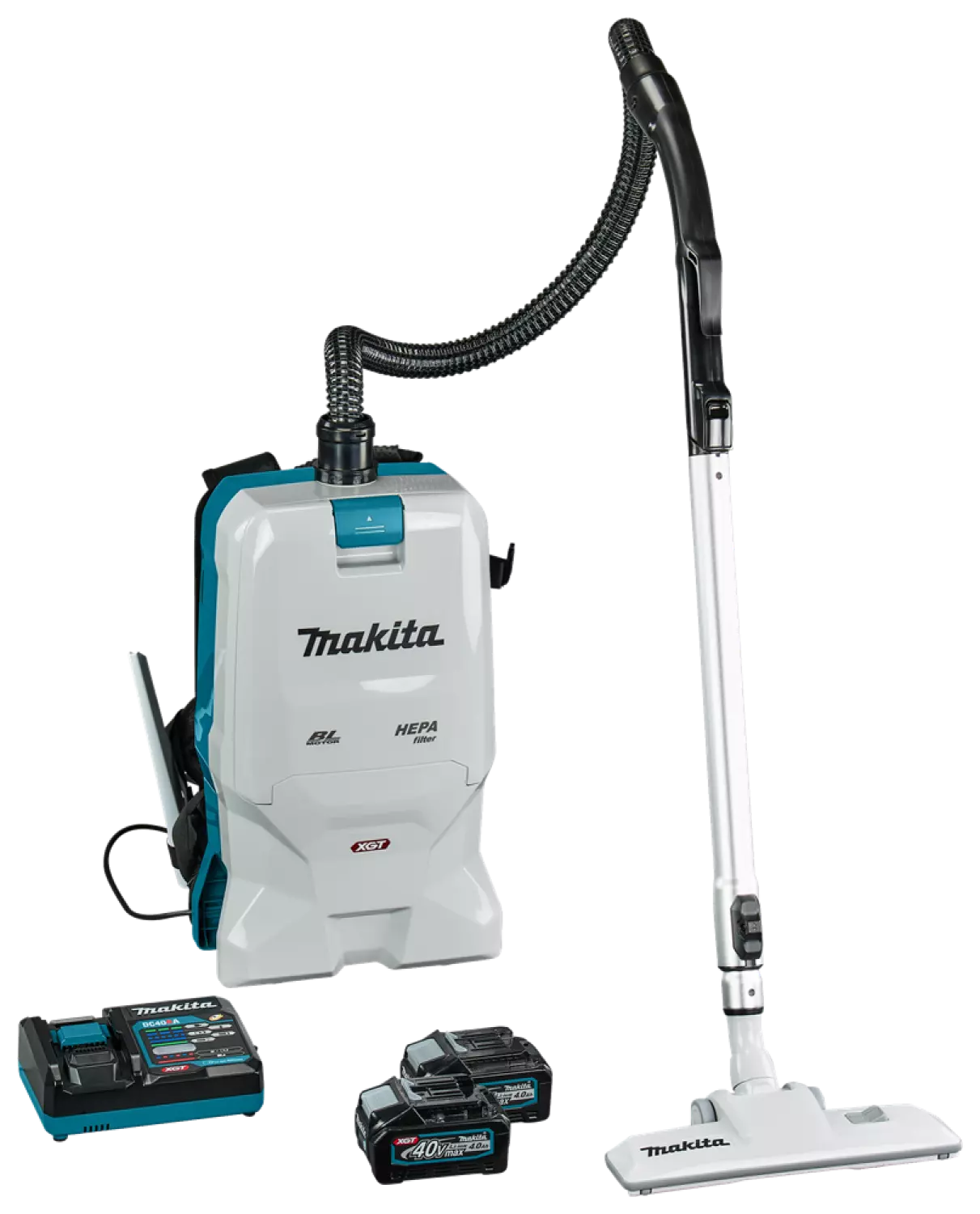 Makita VC011GM2NL1 XGT 40V Max Li-Ion Aspirateur à dos sans fil Set (2x 4.0Ah) - 200mbar-image