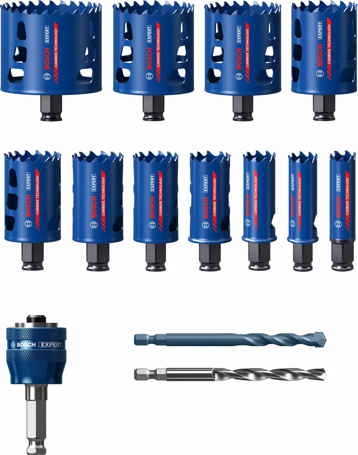Bosch EXPERT 2608900447 - EXPERT Set 14-pcs scies trépans Power-Change Tough Material universal 20/22/25/32/35/40/44/51/60/64/76-image