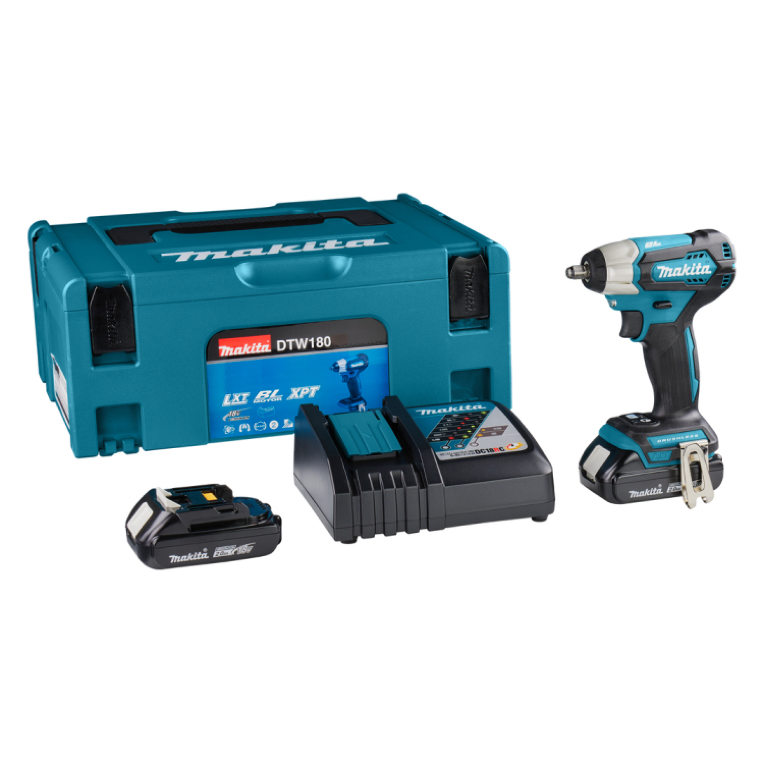 Makita DTW180RFJ 18V Li-Ion accu slagmoersleutel set (2x 3,0Ah) in Mbox - 180Nm - 3/8" - koolborstelloos-image