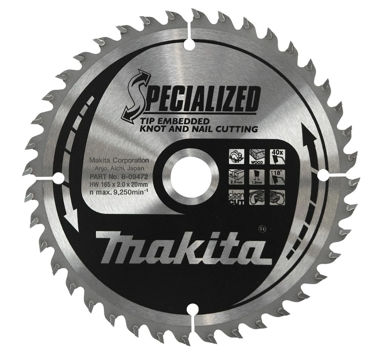 Makita B-40602 Specialized Cirkelzaagblad - 216 x 30 x 24T - Hout / Epoxy / Aluminium / Kunststof-image