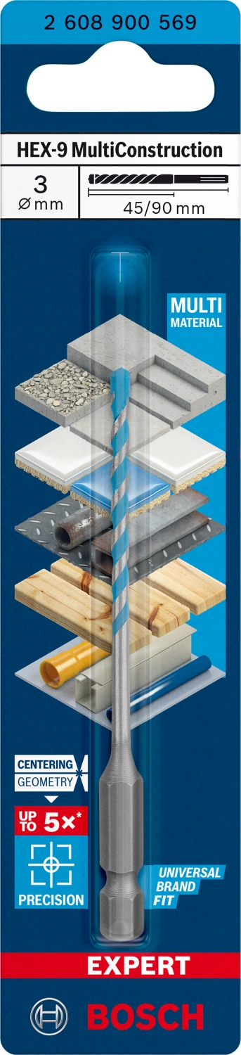Bosch 2608900569 EXPERT Universeelboor HEX-9 MultiConstruction - 3x45x90mm-image