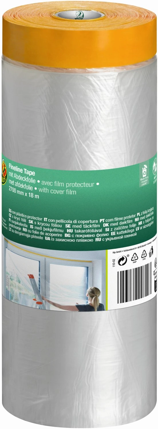 Duck Tape 110-02 Ruban fin avec film de protection