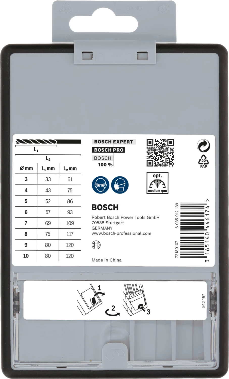 Bosch 2607010533 8-delige Robust Line Houtspiraalboor set in cassette - 3-10mm-image