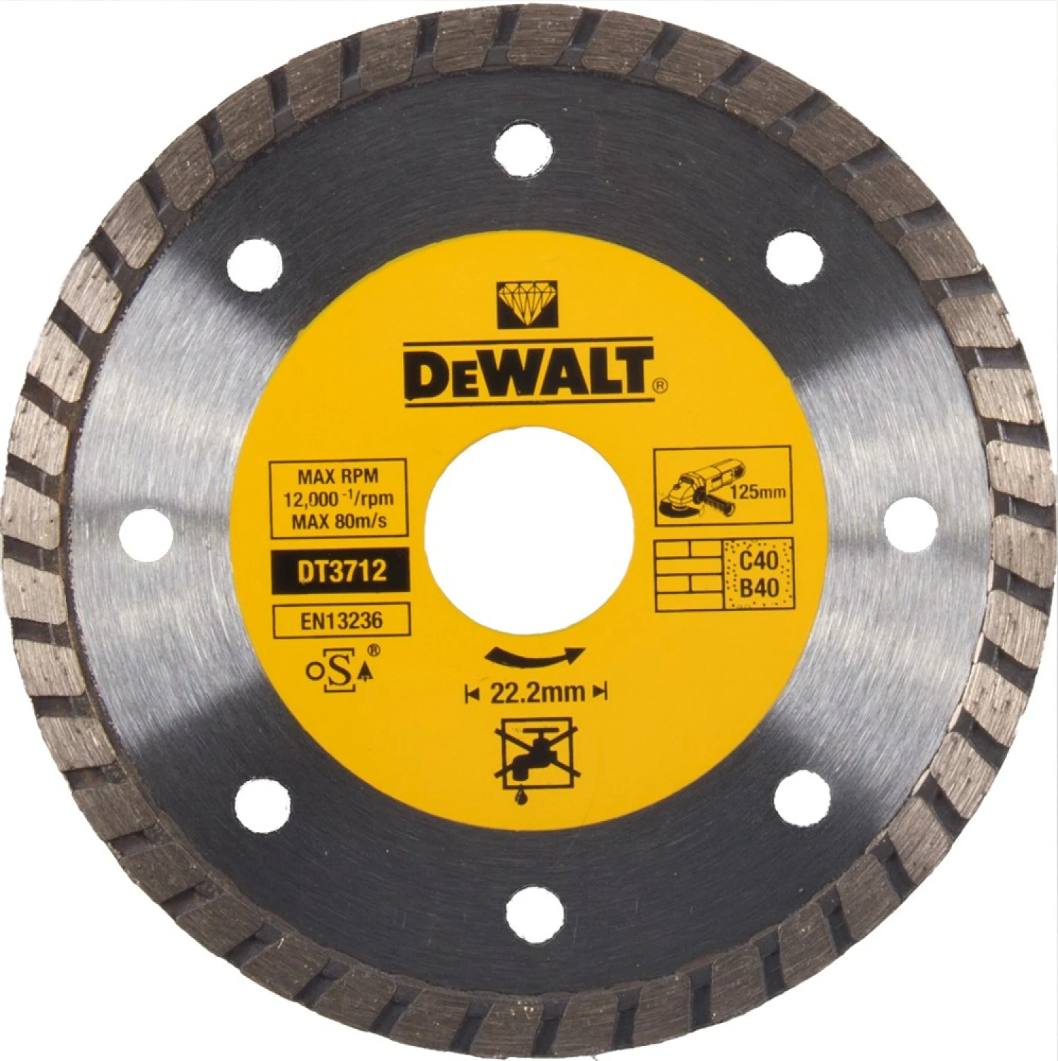 DeWALT DT3712 Diamantdoorslijpschijf - 125 x 22,23 x 2,2mm - natuursteen-image