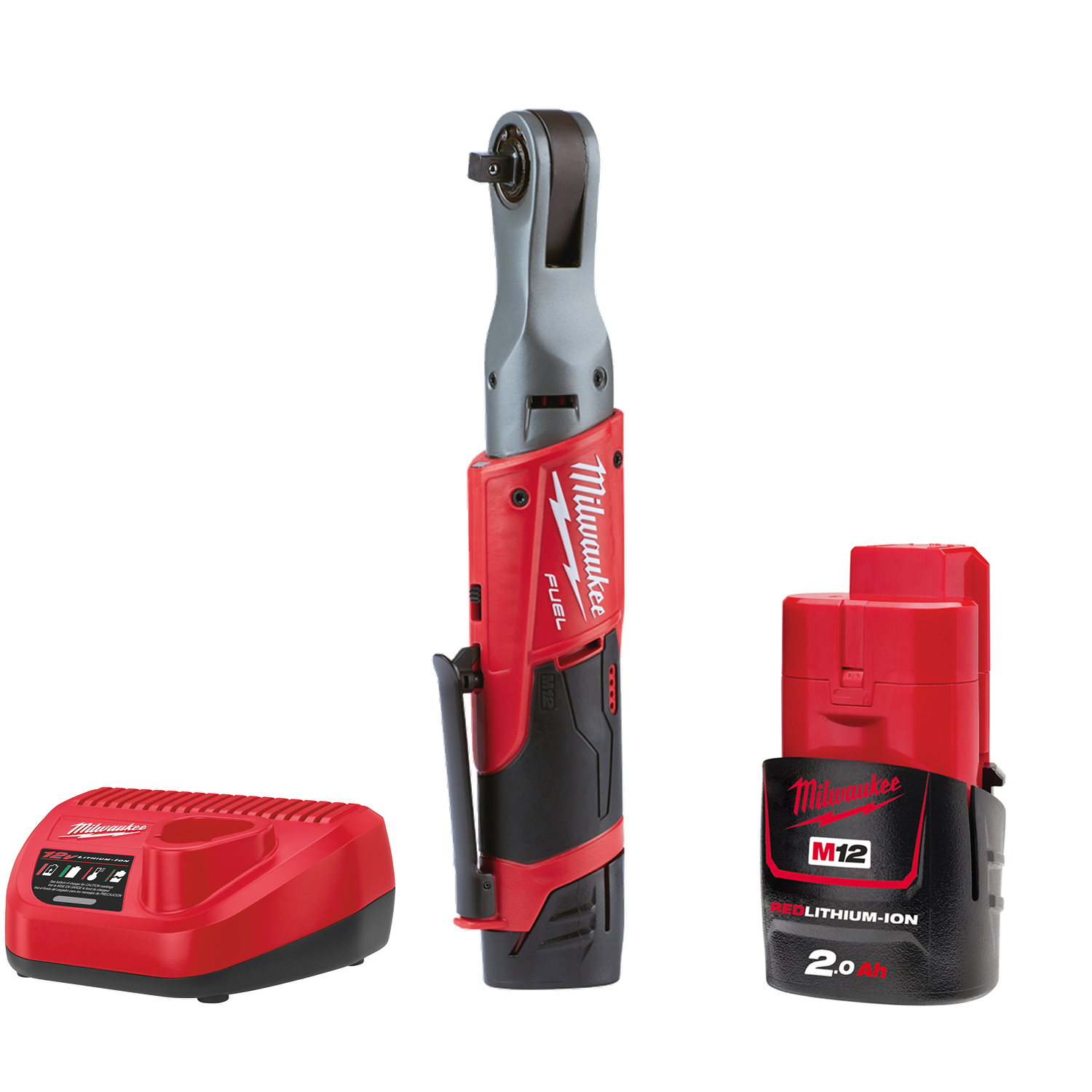 Milwaukee M12 FIR38-201B Clef à cliquet compacte à batteries 12V Li-Ion (1x batterie 2Ah) dans sac - 3/8" - moteur sans charbon-image