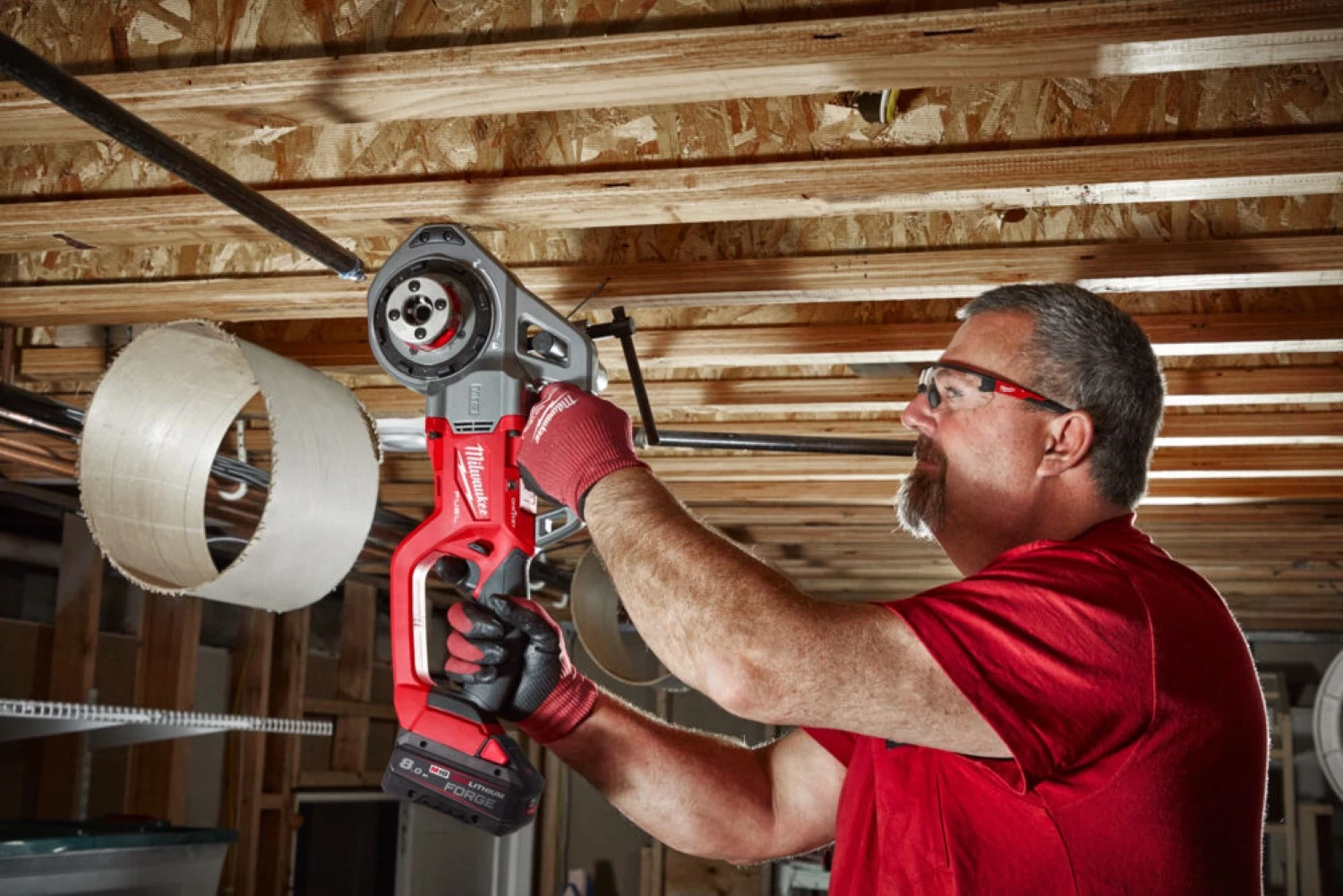 Milwaukee M18 FPT114-802CA 18V Li-ion accu Draadsnijder set (2x 8.0Ah accu) in koffer - 1/8" tot 1 1/4"-image