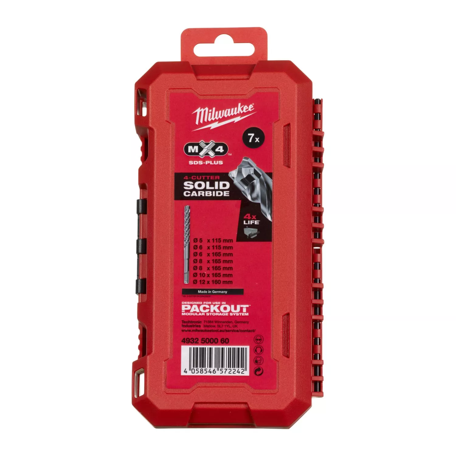 Milwaukee 4932500060 7-delige SDS-Plus MX4 hamerborenset - 4-kanten snijdend-image