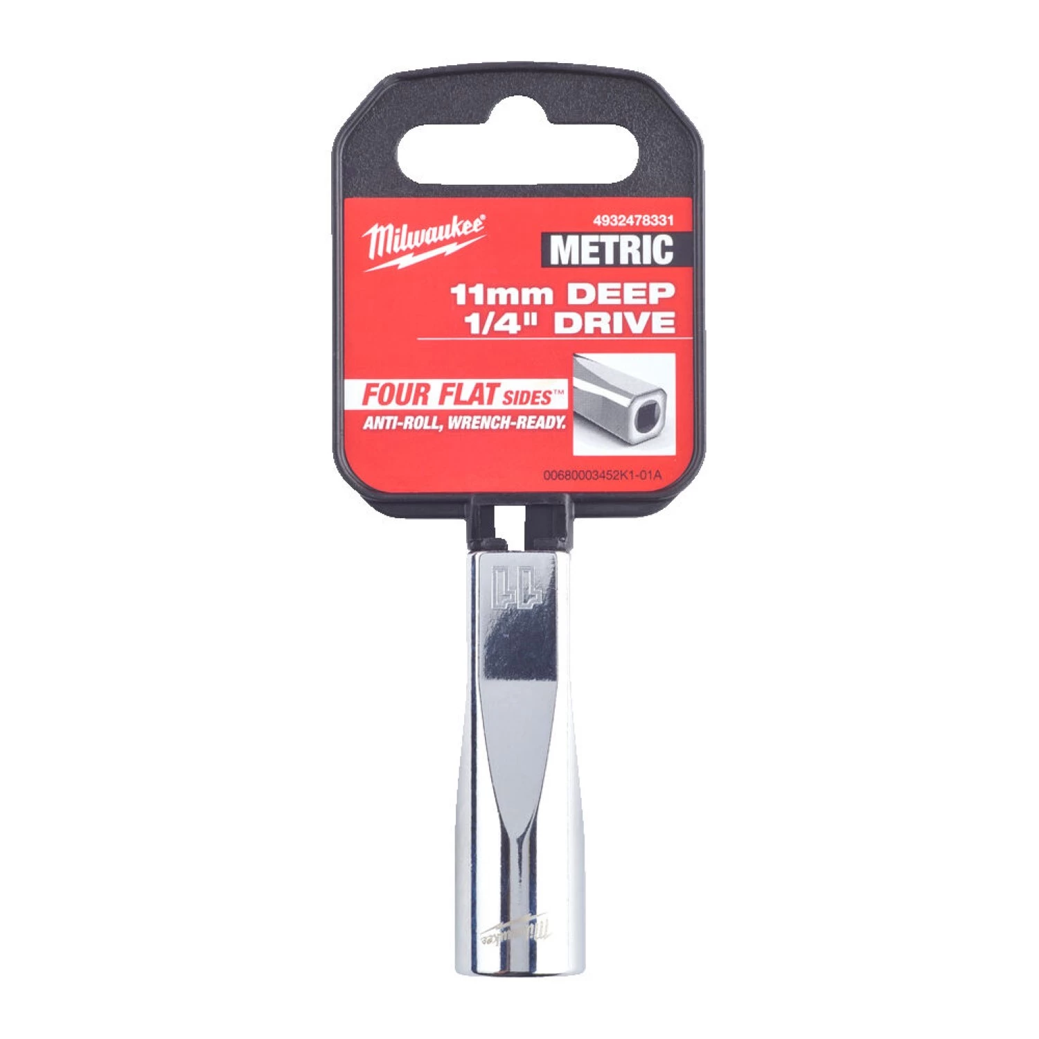 Milwaukee 4932478331 Dop - 1/4" FOUR FLAT™ - lang 11mm-image