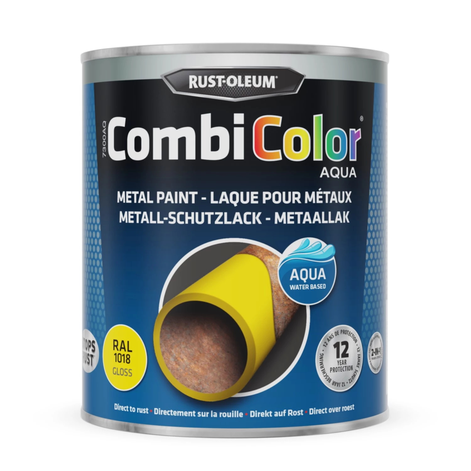 Rust-Oleum Combicolor Aqua Hoogglans -  Ral 1018 lichtgeel - 0,75L-image