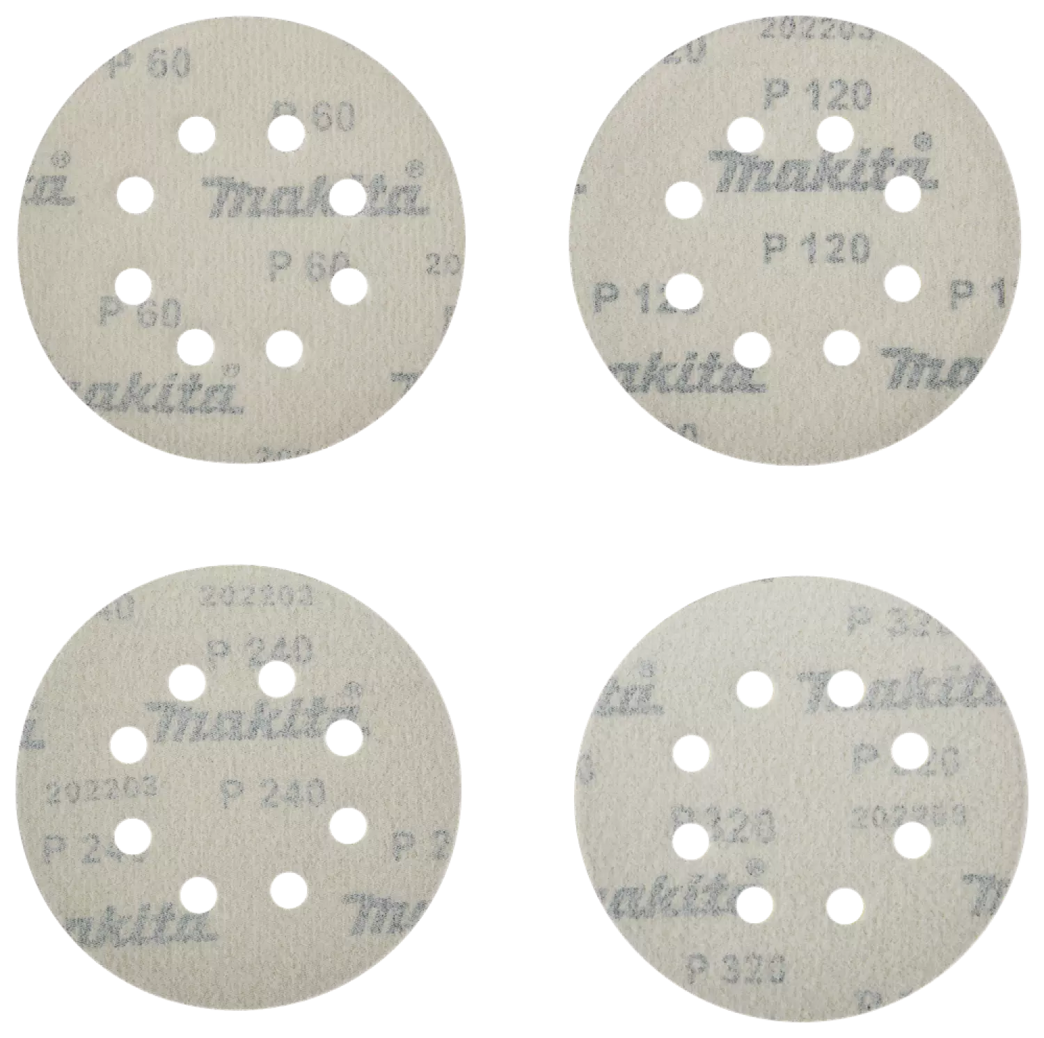 Makita D-77229 Jeu de disques abrasifs 125mm - K60, K120, K240, K320