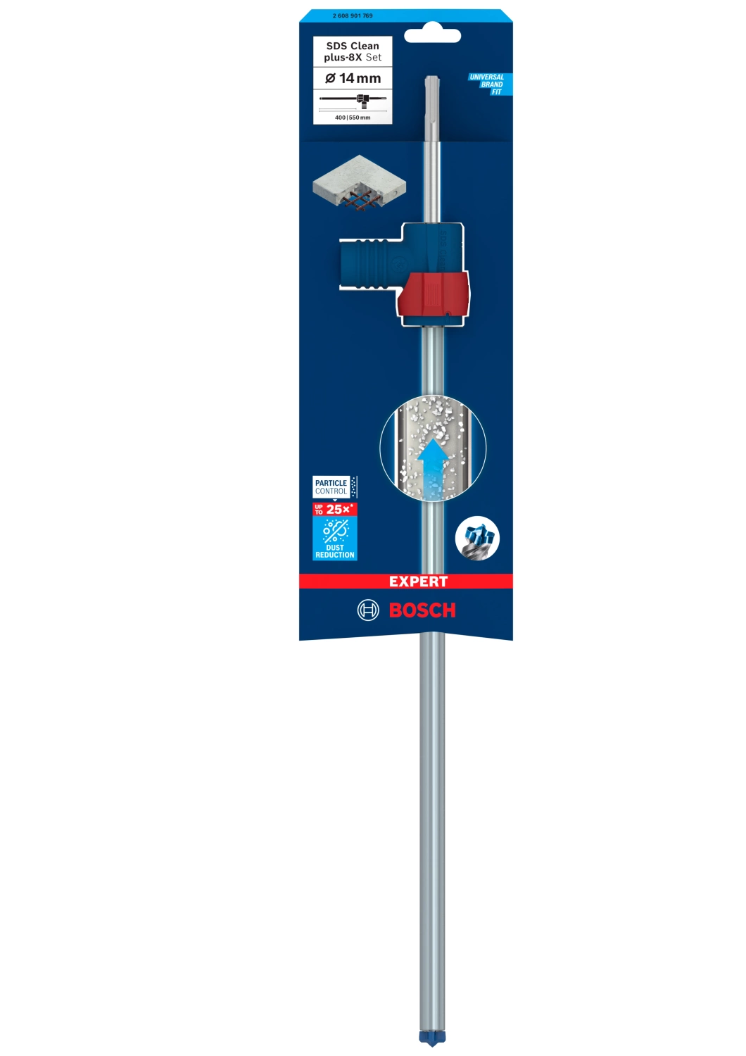Bosch 2608901769 EXPERT Foret à Marteau SDS Clean SDS plus-8X - 14x400x550mm avec connecteur-image