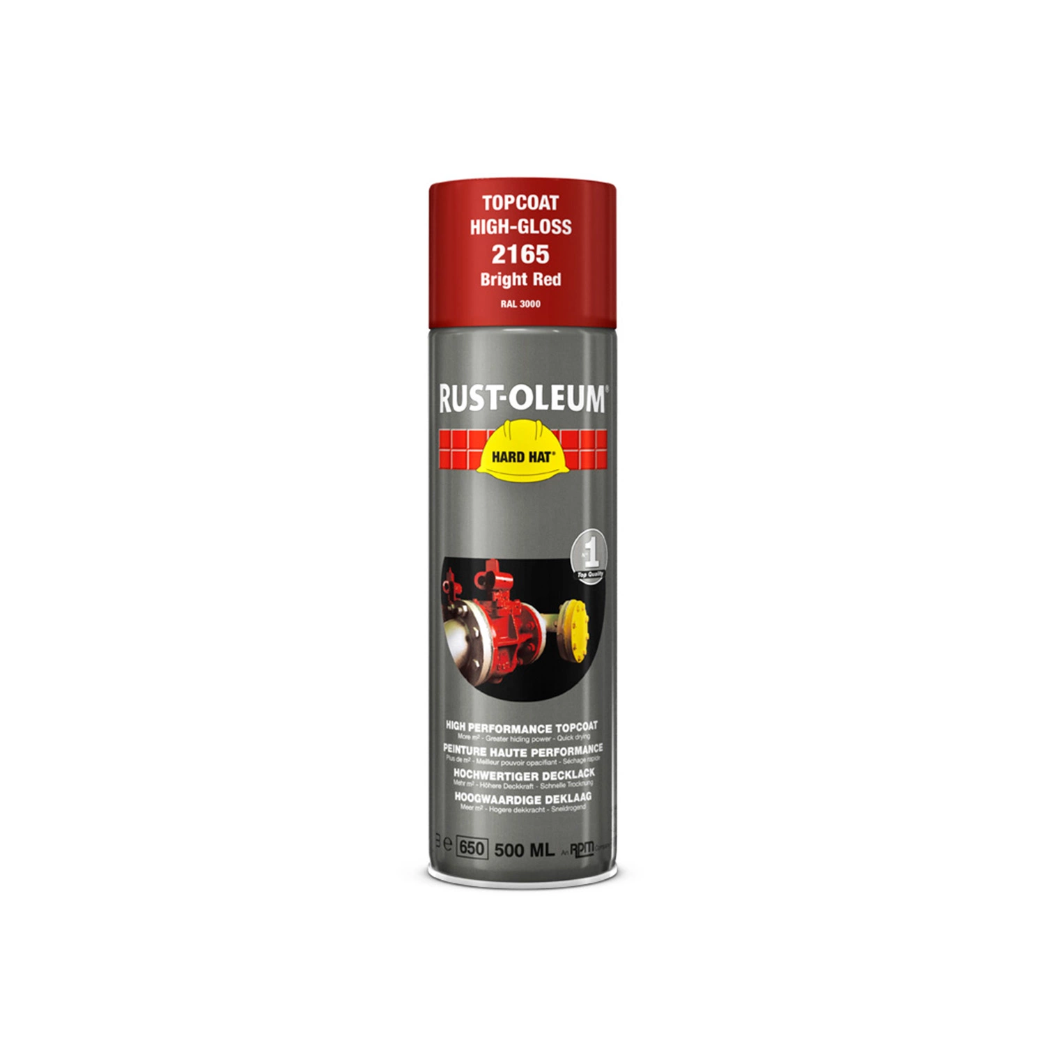 Rust-Oleum Hard Hat 2165 - RAL 3000 vuurrood - 0,5L-image