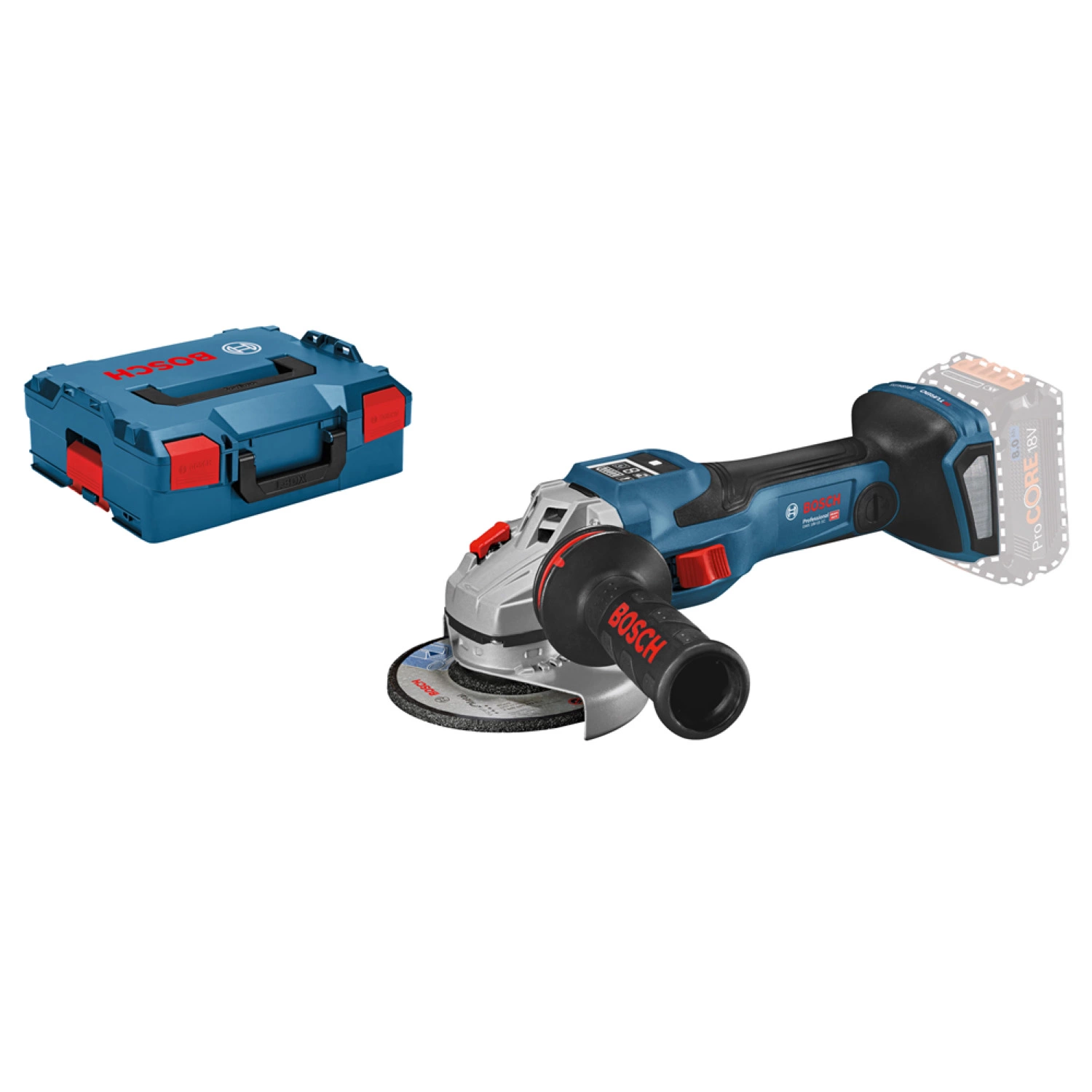 Bosch GWS 18V-15 SC 18V Li-ion accu BiTurbo haakse slijper body in L-Boxx - 125mm - koolborstelloos-image