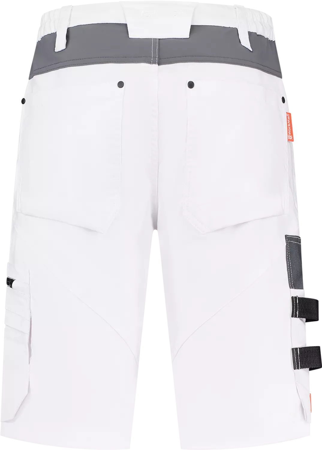 Workman 9083 STRETCH Bermuda Werkbroek P2S - Wit / Grijs - Maat 54 (38/34)-image