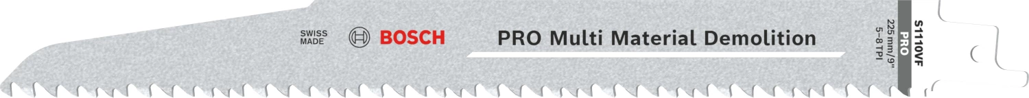 Bosch PRO S1110VF Lame de scie sabre pour démolition - 225 mm - multi-matériaux (5 pièces)-image