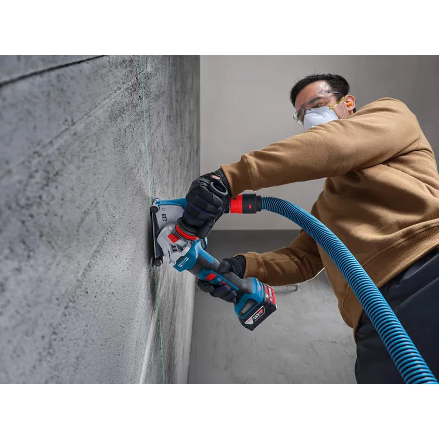 Bosch GWS18V-11PS Kit meuleuse d'angle sans fil (avec 2 batteries 5,0 Ah et chargeur) dans L-boxx - 125 mm-image