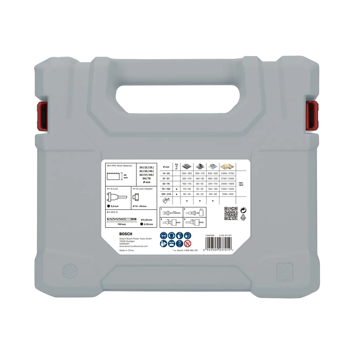 Bosch 2608901549 PRO Q-lock - Kit d'adaptateurs 15 pièces pour scies cloches - Multi-matériaux-image