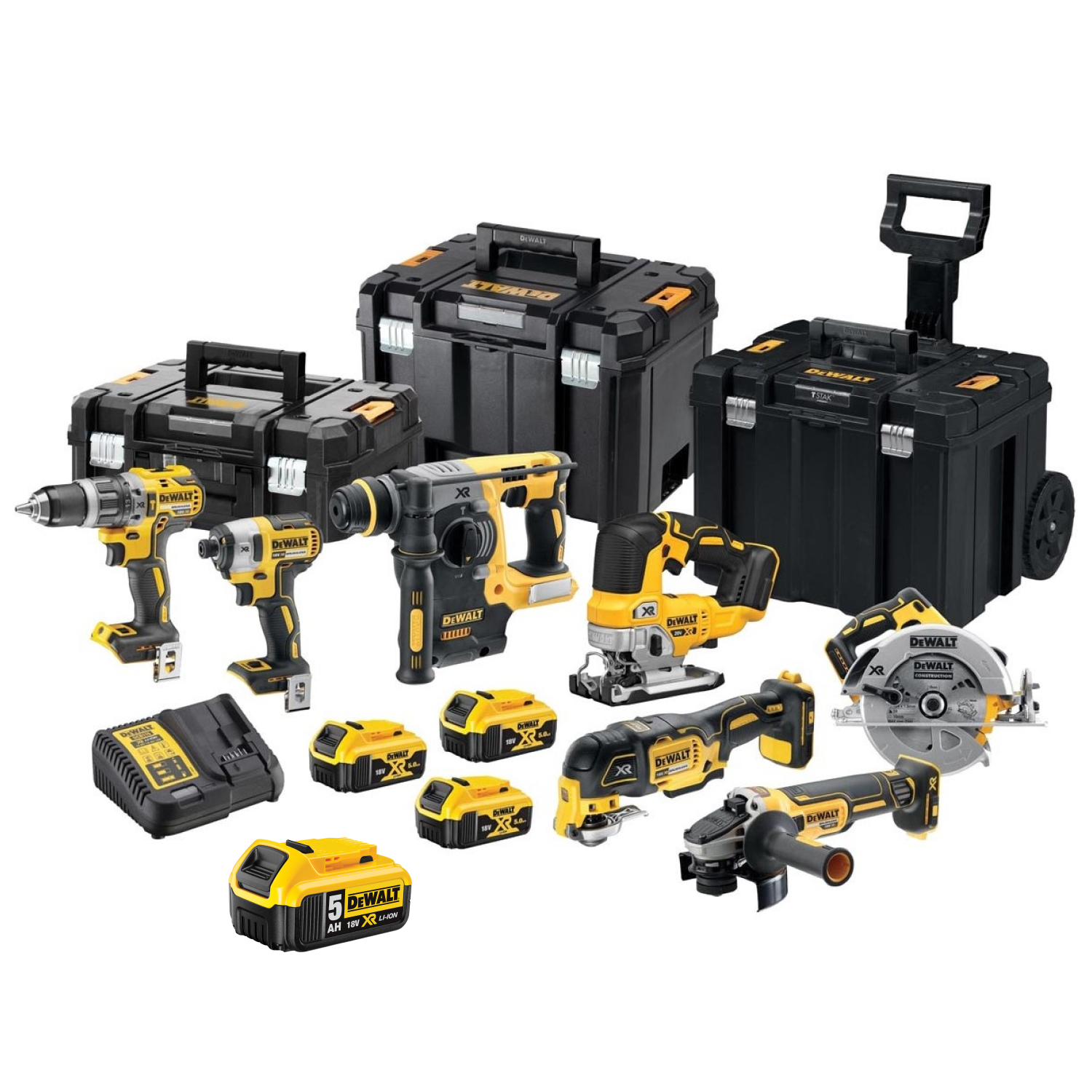 DeWALT DCK755P3T 18V Li-Ion combi set (3x5.0Ah batterie) en TSTAK - 7-piece + 5Ah batterie-image