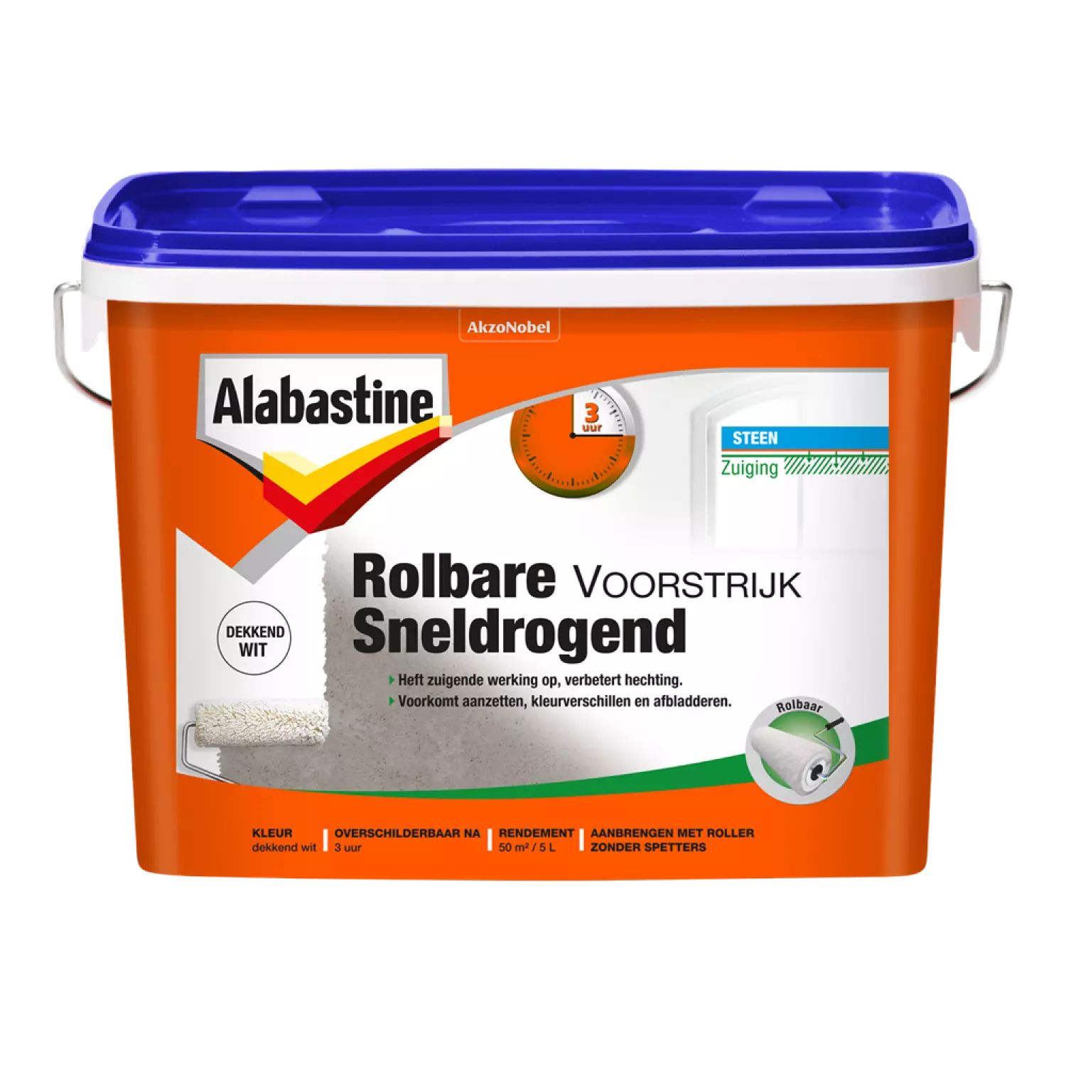 Alabastine ROLBARE VOORSTRIJK SNELDRORGEND WIT 5L-image