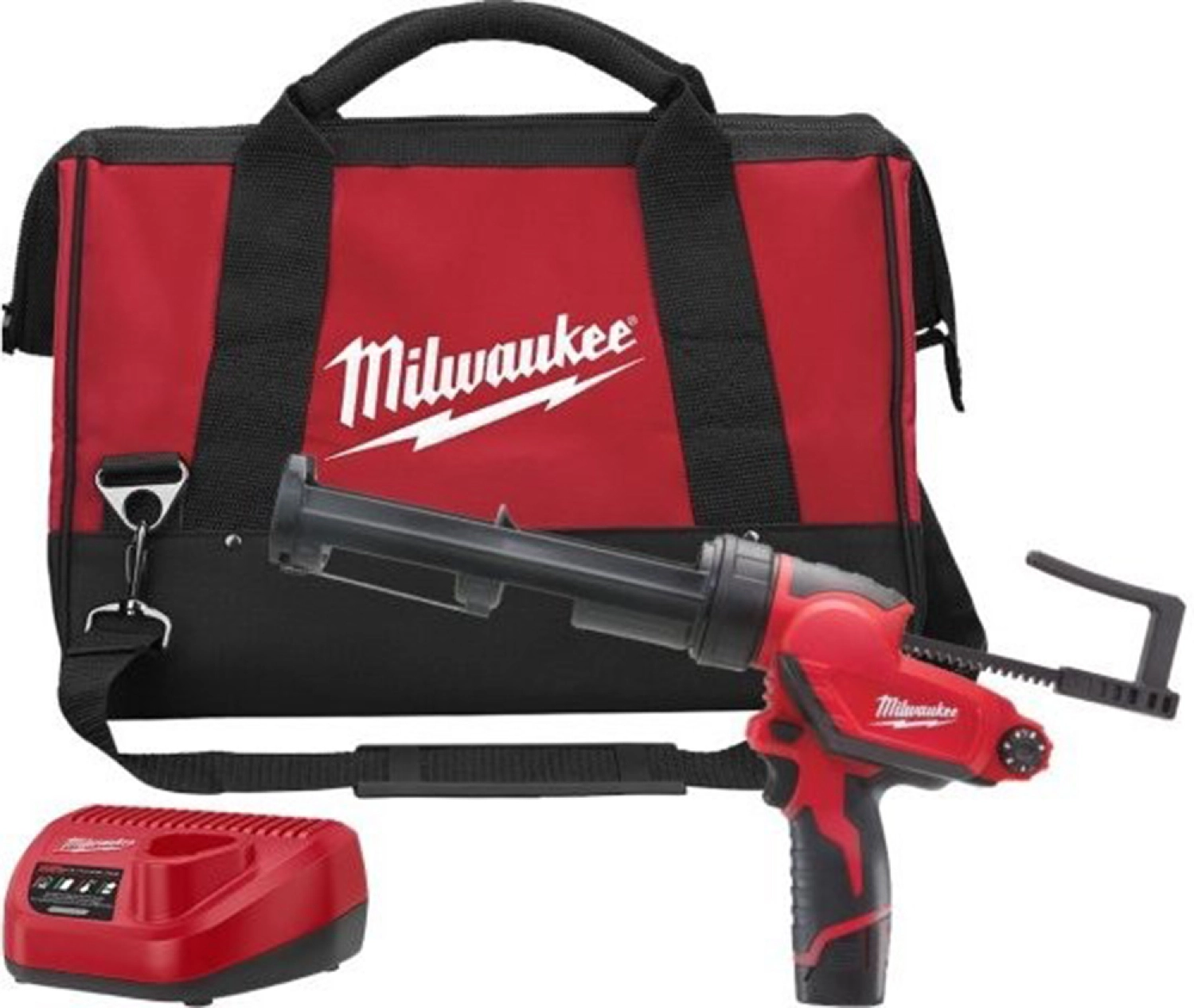 Milwaukee M12 PCG/310C-201B - Set de Pistolet à colle avec support de cartouche - Batterie 12V - Chargeur et Sac-image