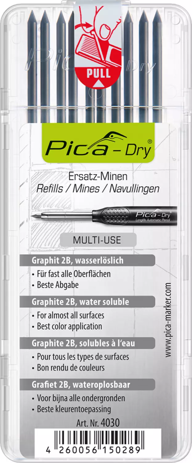 Pica 4030 Dry Navulling in blister - Grafiet (10st)-image