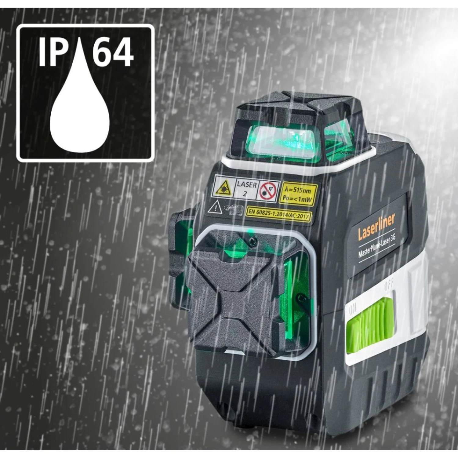 Laserliner MasterPlane-Laser 3G Pro 360° Kruislijnlaser set in L-boxx - 3 lijnen - groen - 3x 55m - IP64 + VarioStand L Laserstatief-image