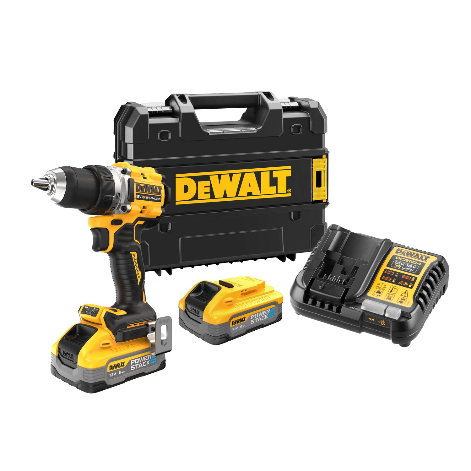 DeWALT DCD800H2T Batterie Li-ion 18 V Ensemble de perceuses à percussion (2 batteries 5,0 Ah) dans TSTAK-image