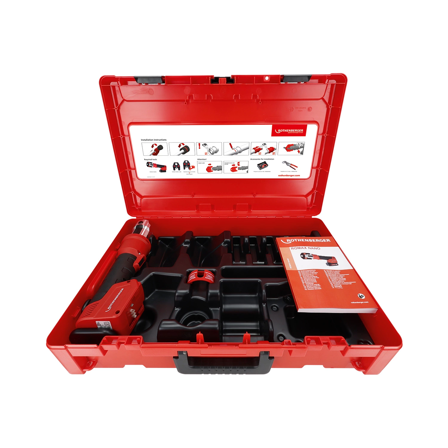 Rothenberger Romax Nano pince à sertir sans fil dans un coffret-image