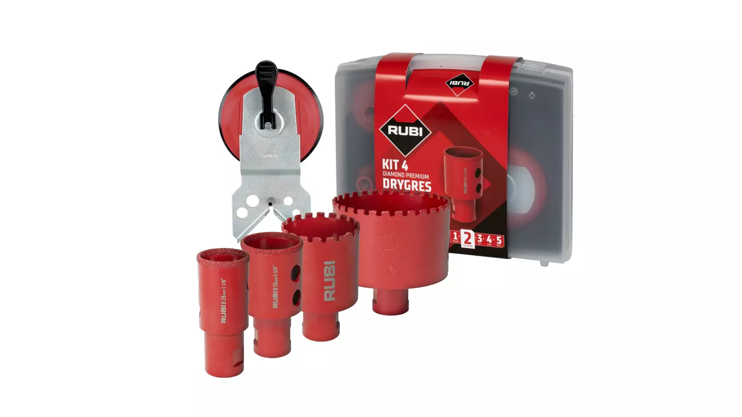 Rubi 51931 KIT Drygres Premium 4 Diamantboren - 28/35/43/68mm-image