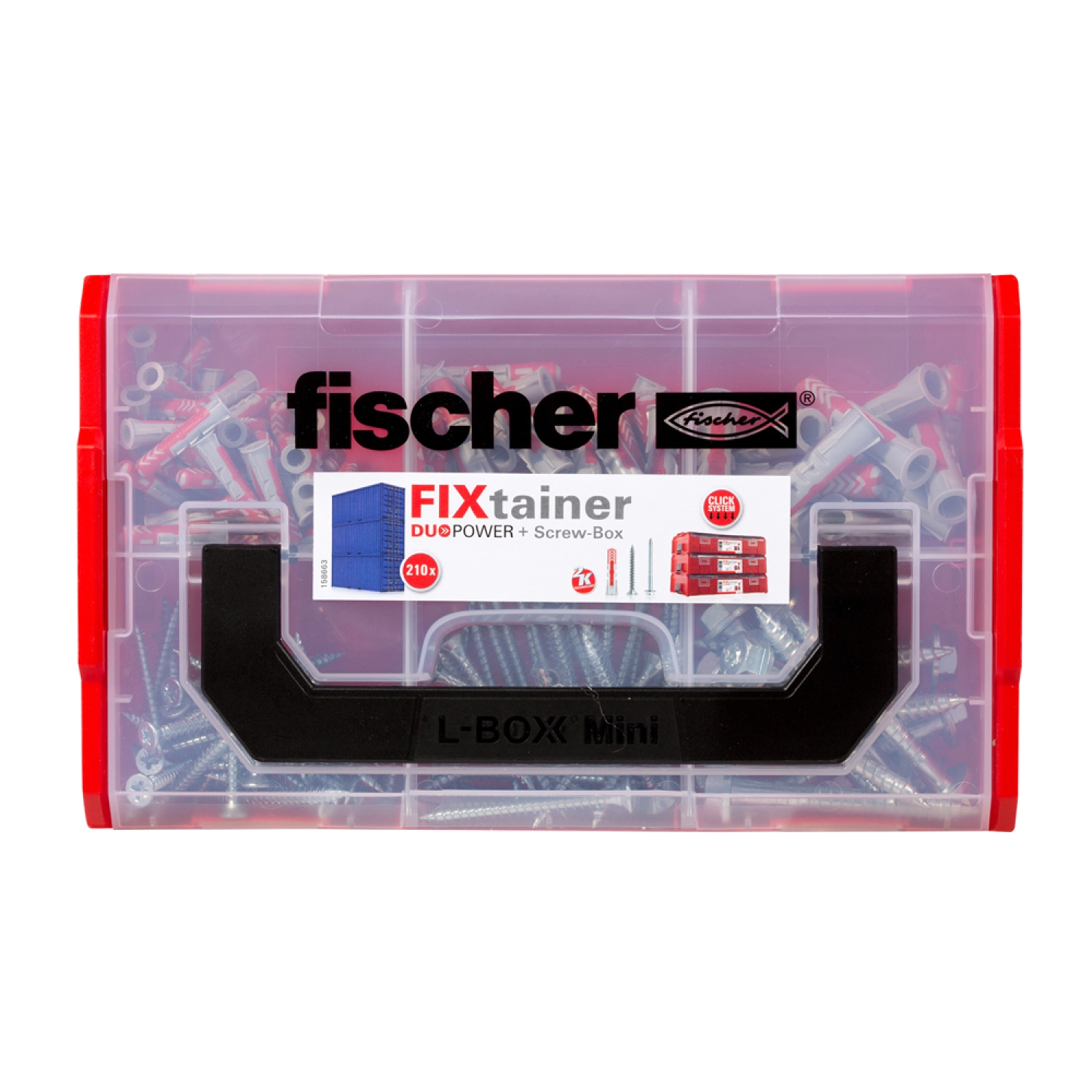 fischer 536162 - fischer FixTainer - Chevilles tous matériaux fischer DuoPower avec vis (105pcs) FixTainer DuoPower avec vis-image
