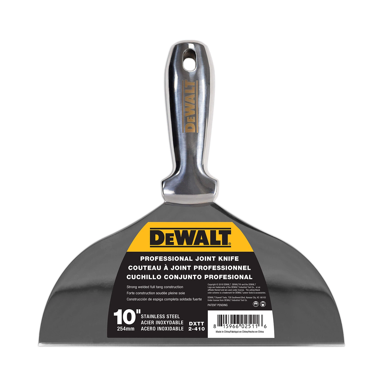 DeWalt Plamuurmes RVS Gelast Handvat 10" (254 mm)-image