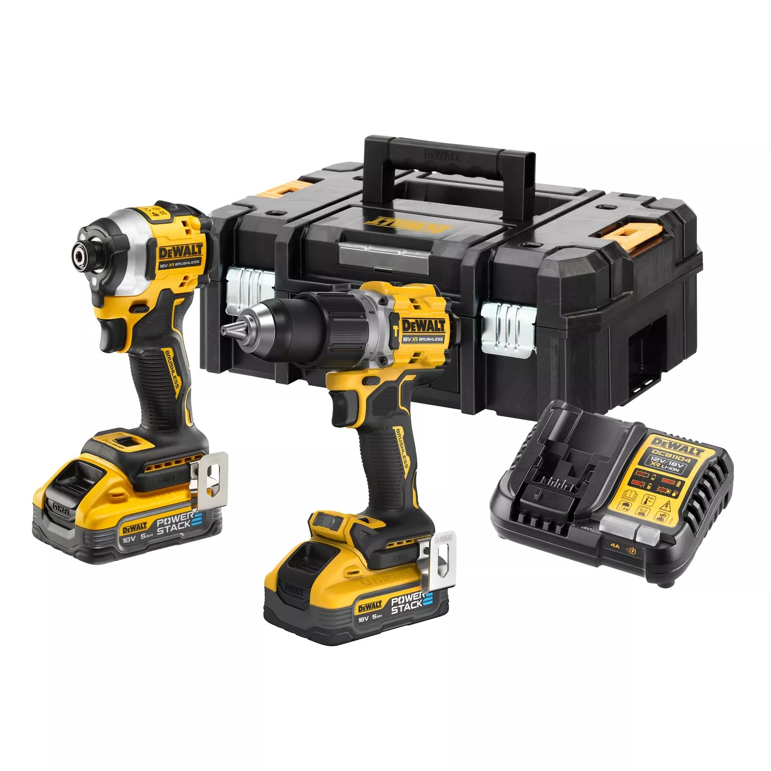 DeWALT DCK2050H2T 18V Li-ion accu klopboor-/schroefmachine (DCD805N) & slagschroevendraaier (DCF850N) combiset (2x 5.0Ah accu) in TSTAK-image