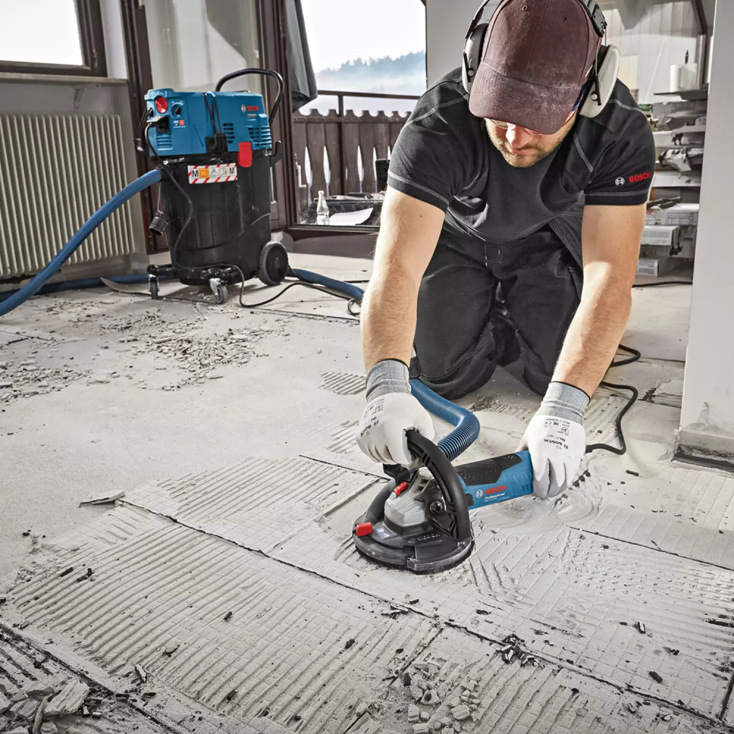 Bosch GBR 15 CAG Betonschuurmachine in L-Boxx - 1500W - 125mm-image