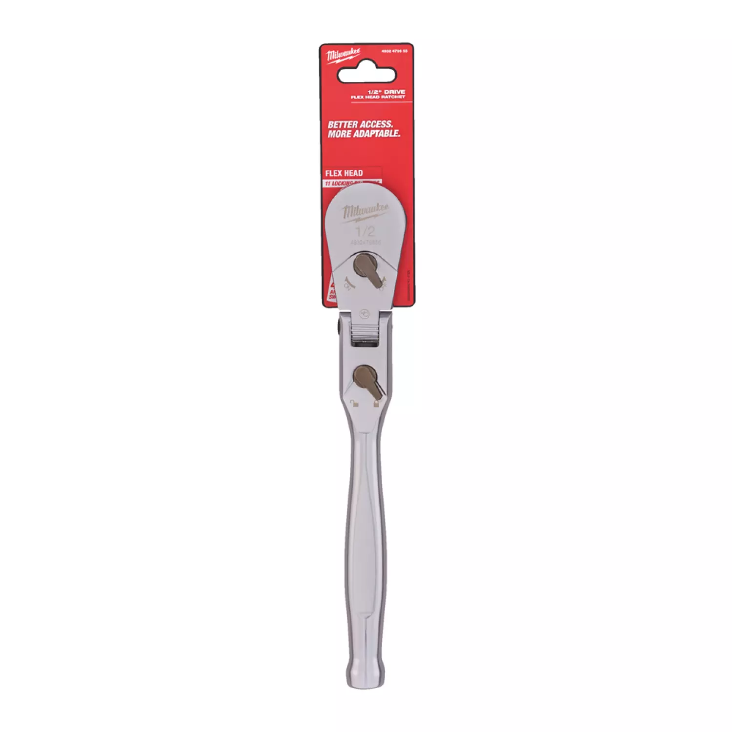 Milwaukee 4932479655 Cliquet réversible 1/2" - tête flexible - 279mm-image