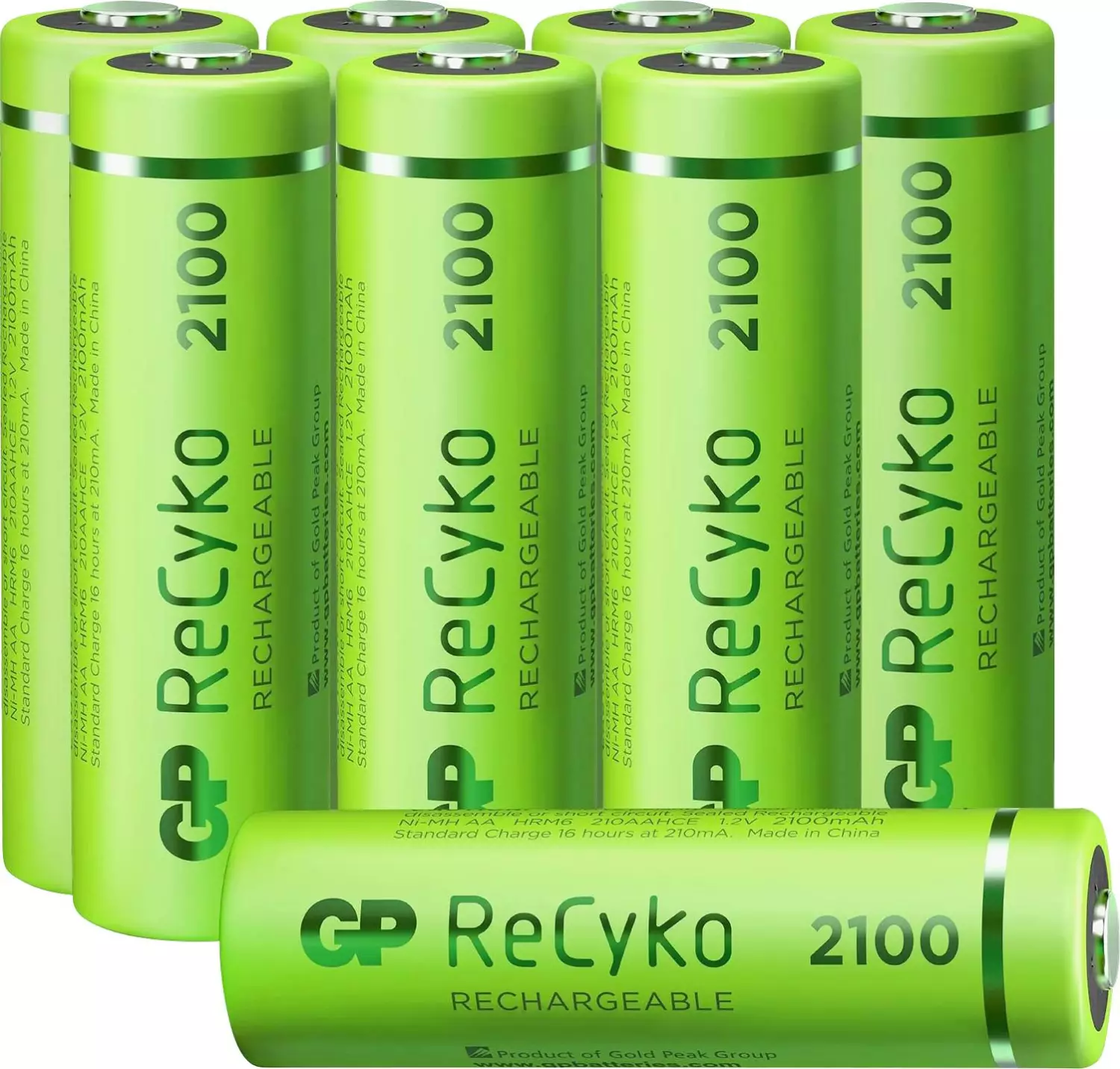 GP NiMH 2100 mAh ReCyko Oplaadbaar batterij 1,2V (8st) - AA - 120210AAHCE-C8-image