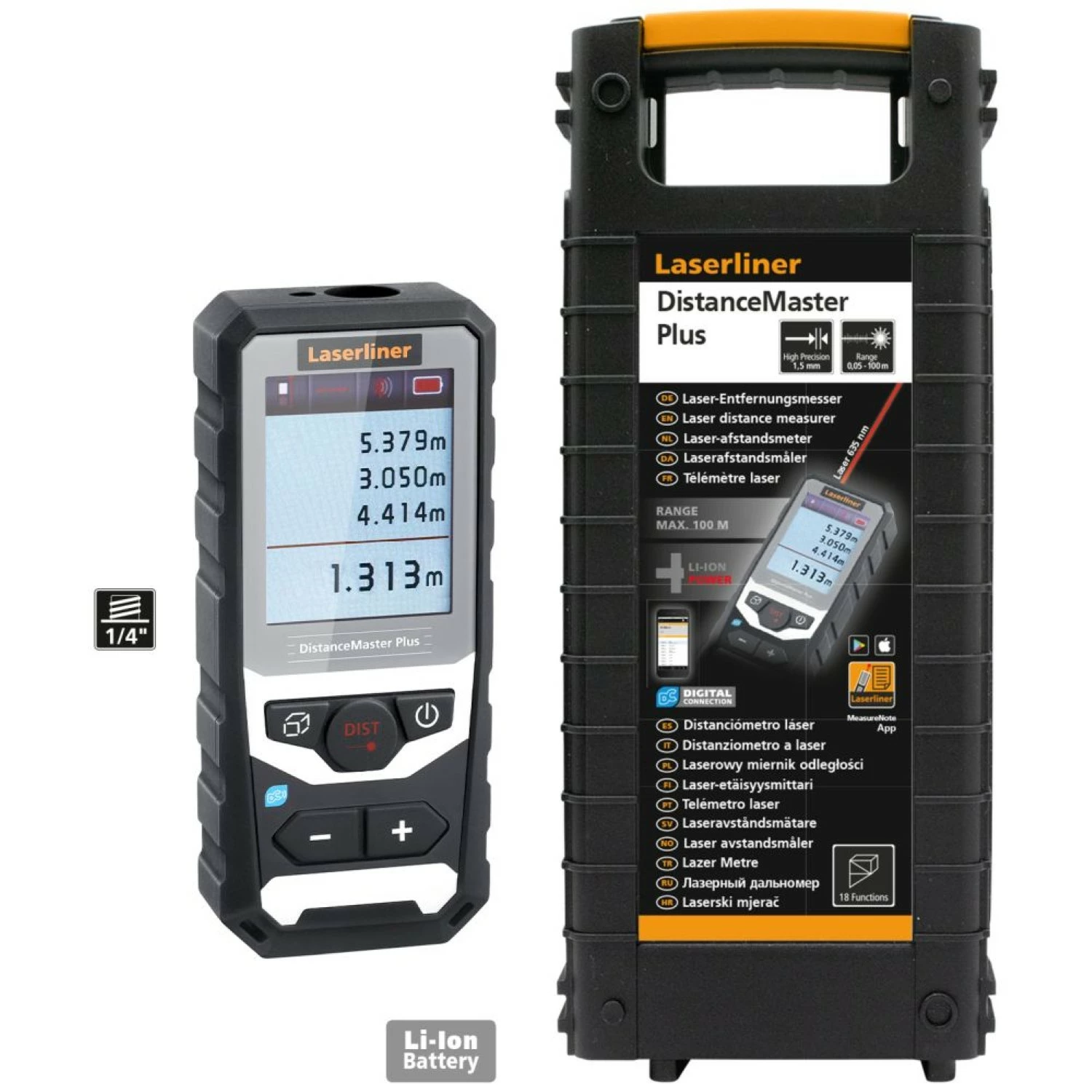 Laserliner DistanceMaster Plus 100 Afstandsmeter - 100m - Bluetooth - IP65-image