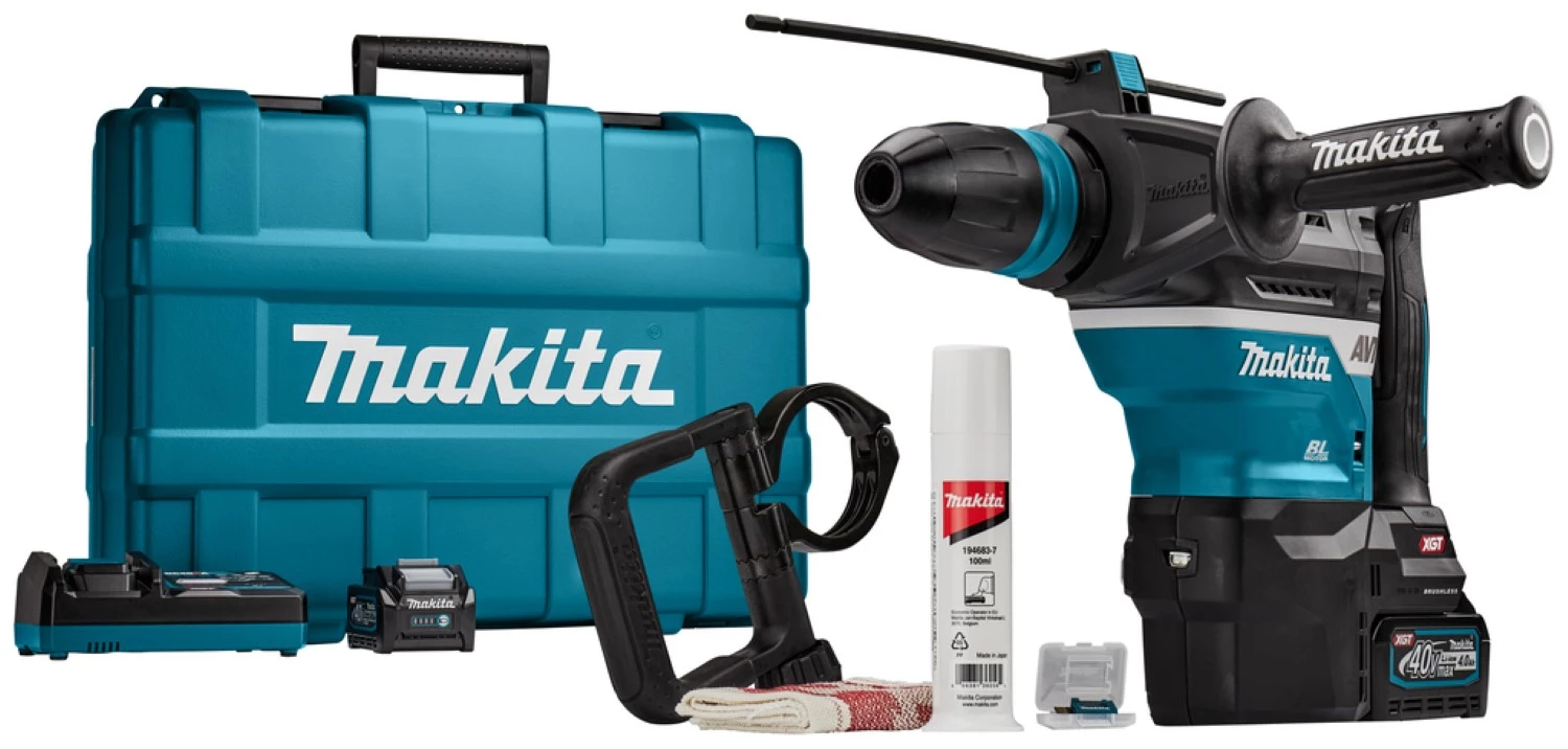 Makita HR005GM202 Perforateur burineur sans-fil - XGT 40V max Li-ion - Kit (2 x 4,0 ah) - Émetteur AWS - Coffret-image
