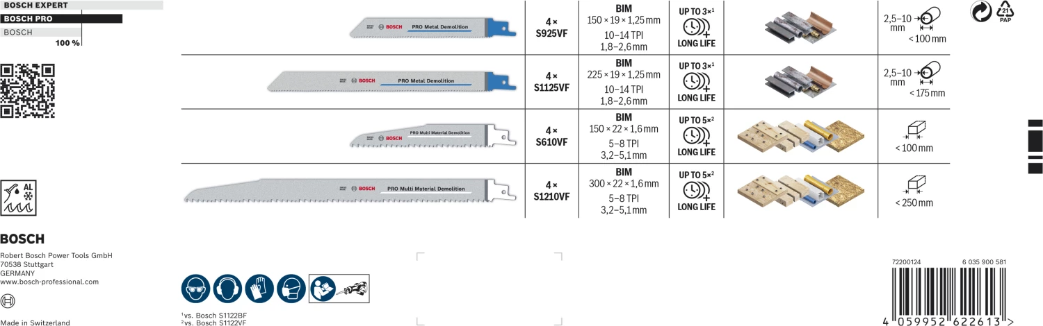 Bosch 2607011822 PRO Jeu de 16 lames de scie de démolition dans une boîte Tough Box-image