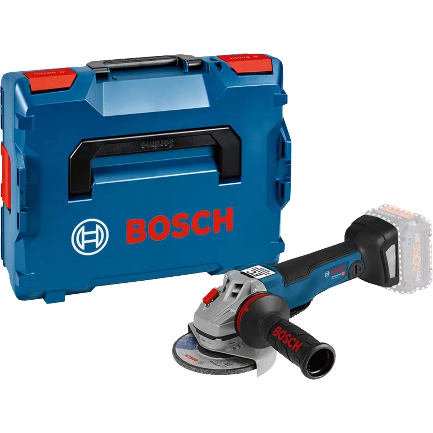 Bosch GWS 18V-10 PSC 18V Li-Ion accu haakse slijper body in L-boxx - 125mm - koolborstelloos-image