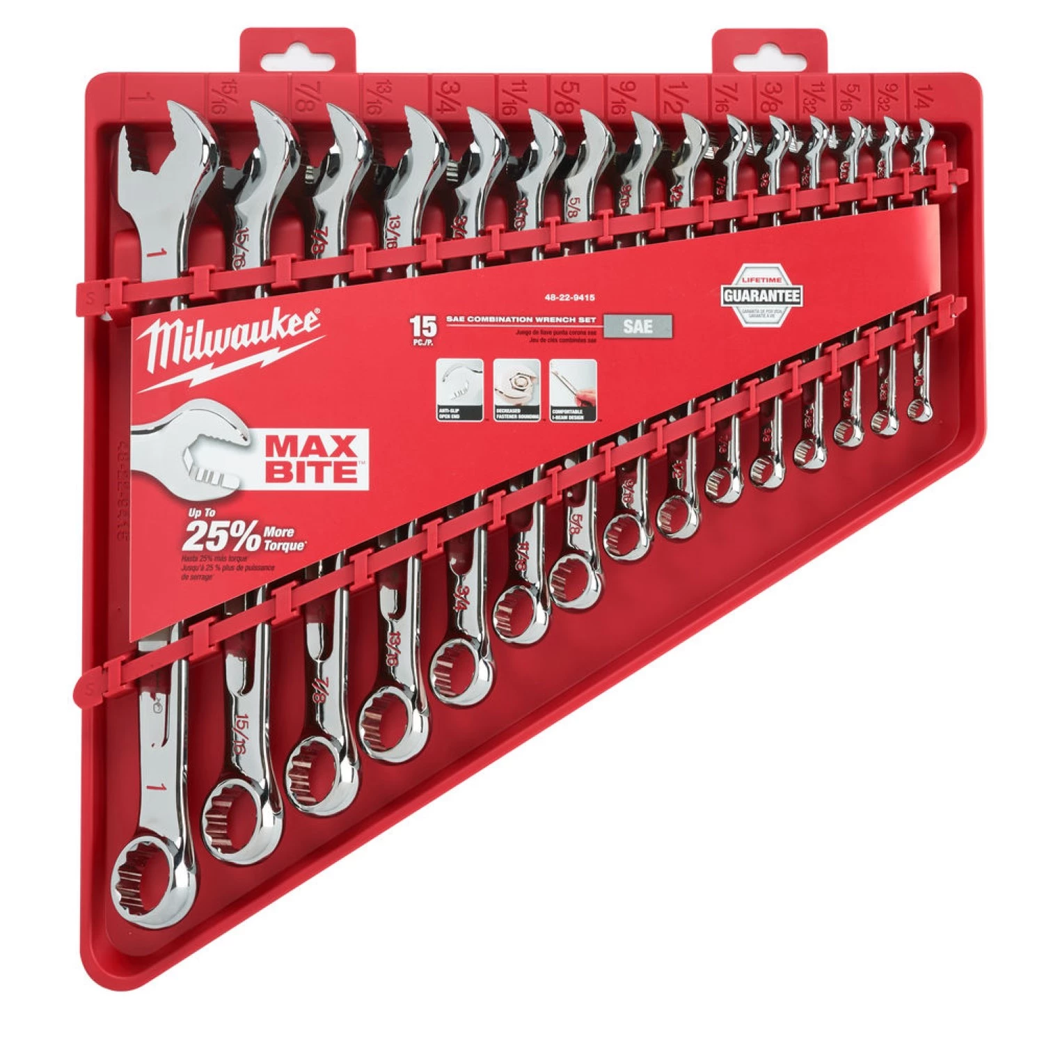 Milwaukee 4932464996 15-delige Ringratel-steeksleutelset MAXBITE™ - 1/4"-1"-image