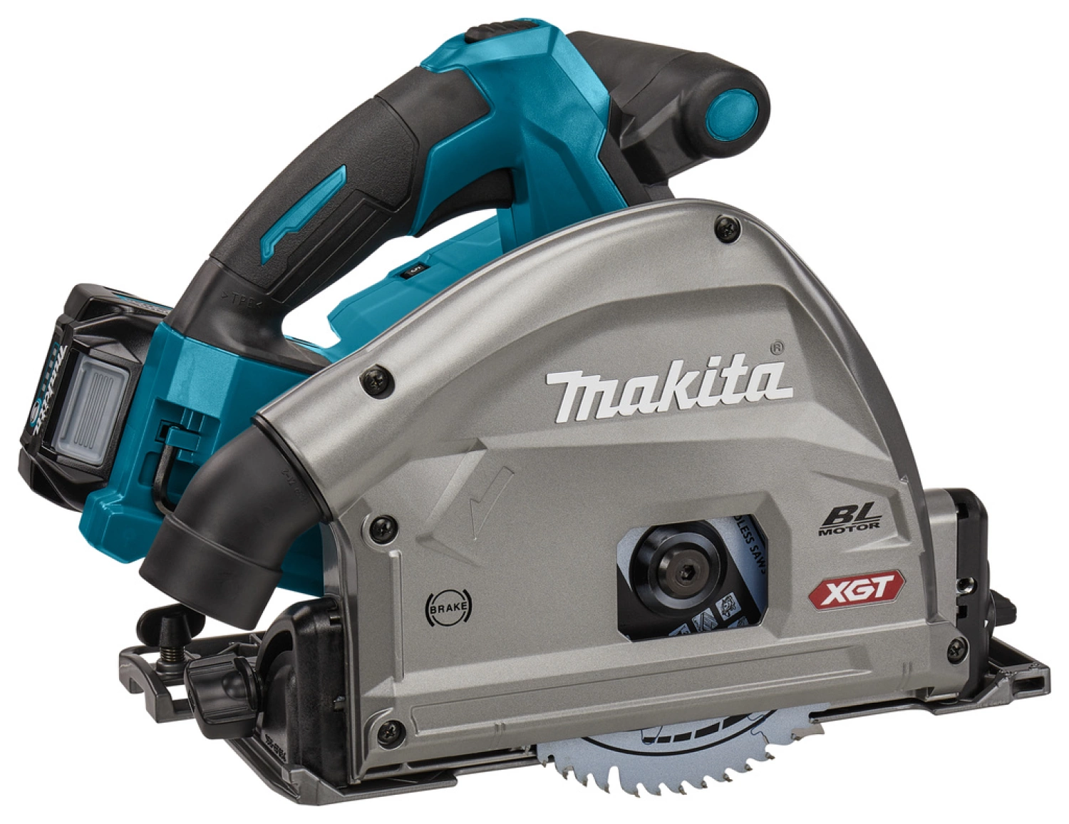 Makita SP001GZ04 XGT 40V Max Li-ion accu invalcirkelzaag body in Mbox met AWS zender + 1 geleiderail in tas - 165mm-image