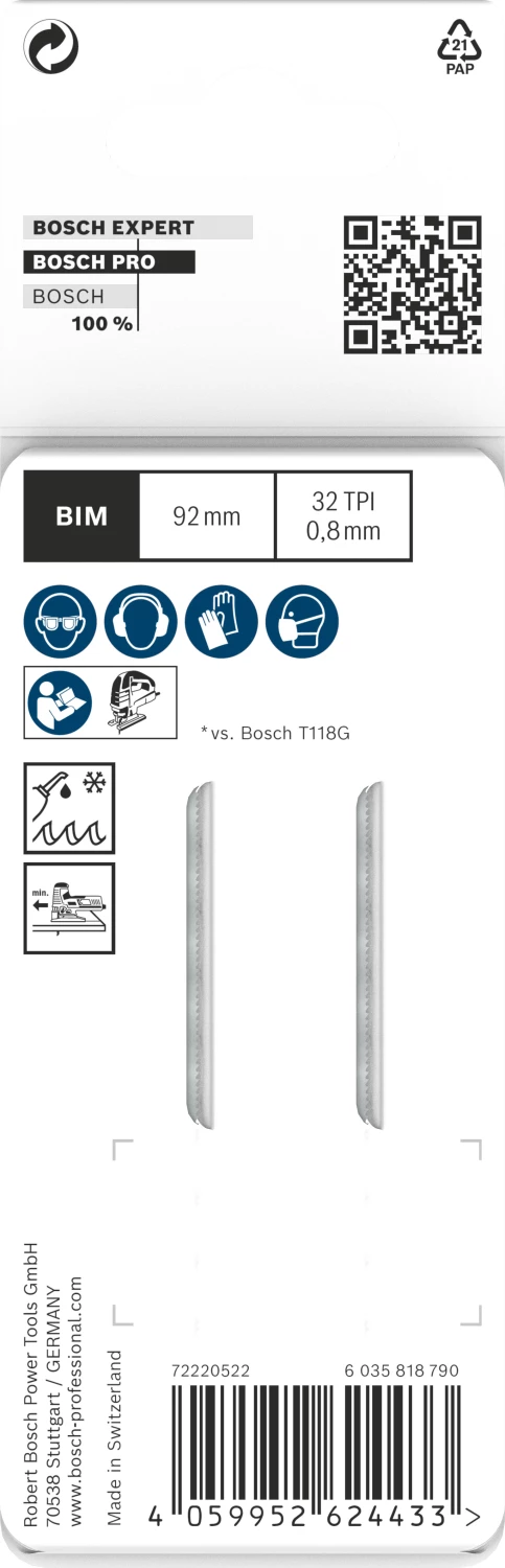 Bosch 2608655094 PRO T121GFC Lame de scie sauteuse Thin - métal (2 pcs)-image