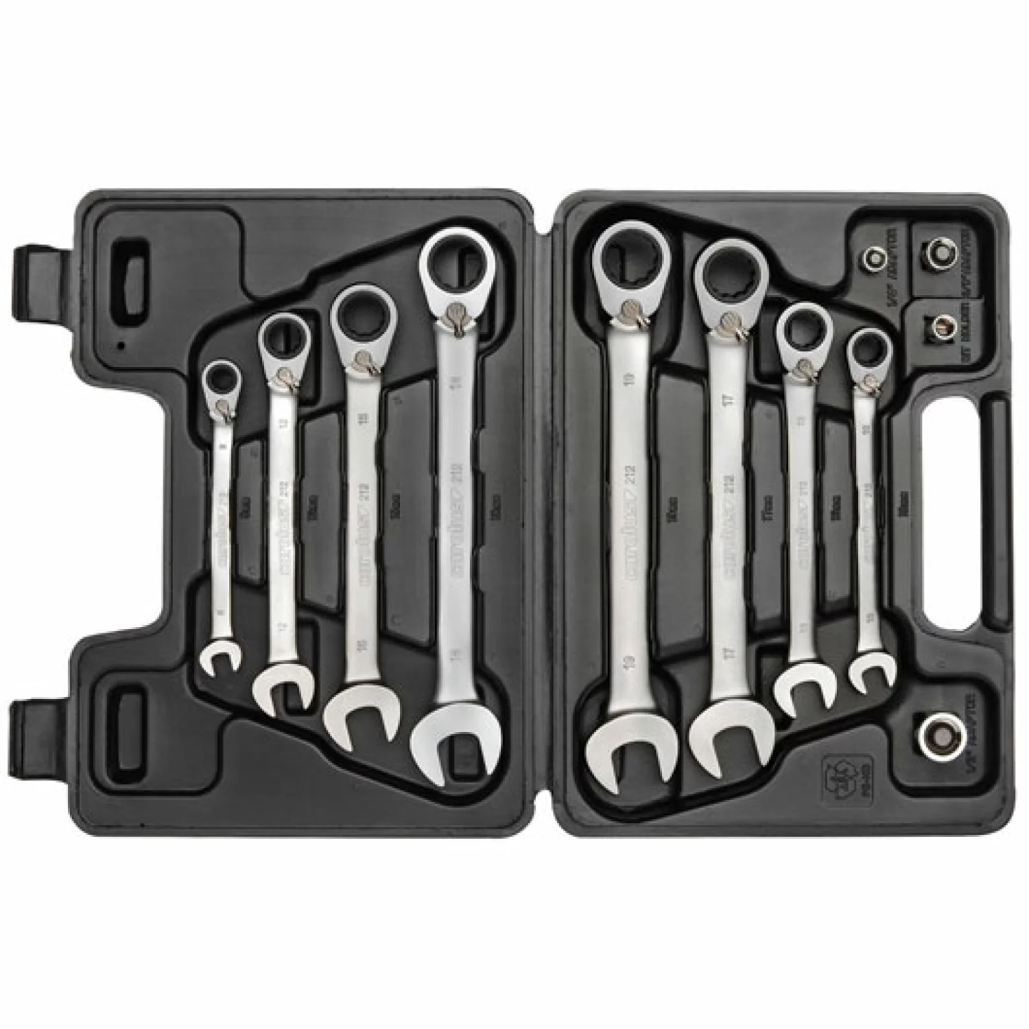 Gedore RED R07203012 - Set de clés mixtes à cliquet (12pcs) - incl adaptateur-image