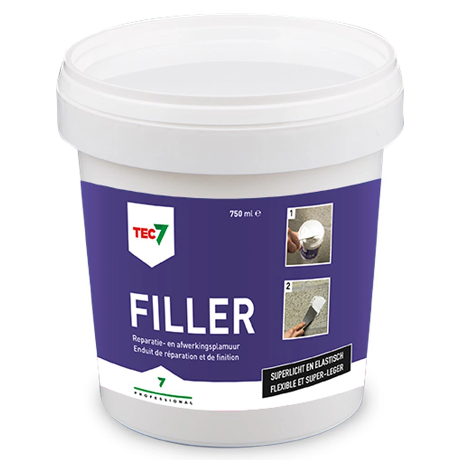 TEC7 Filler Reparatie-/afwerkplamuur - Pot - 750ml-image