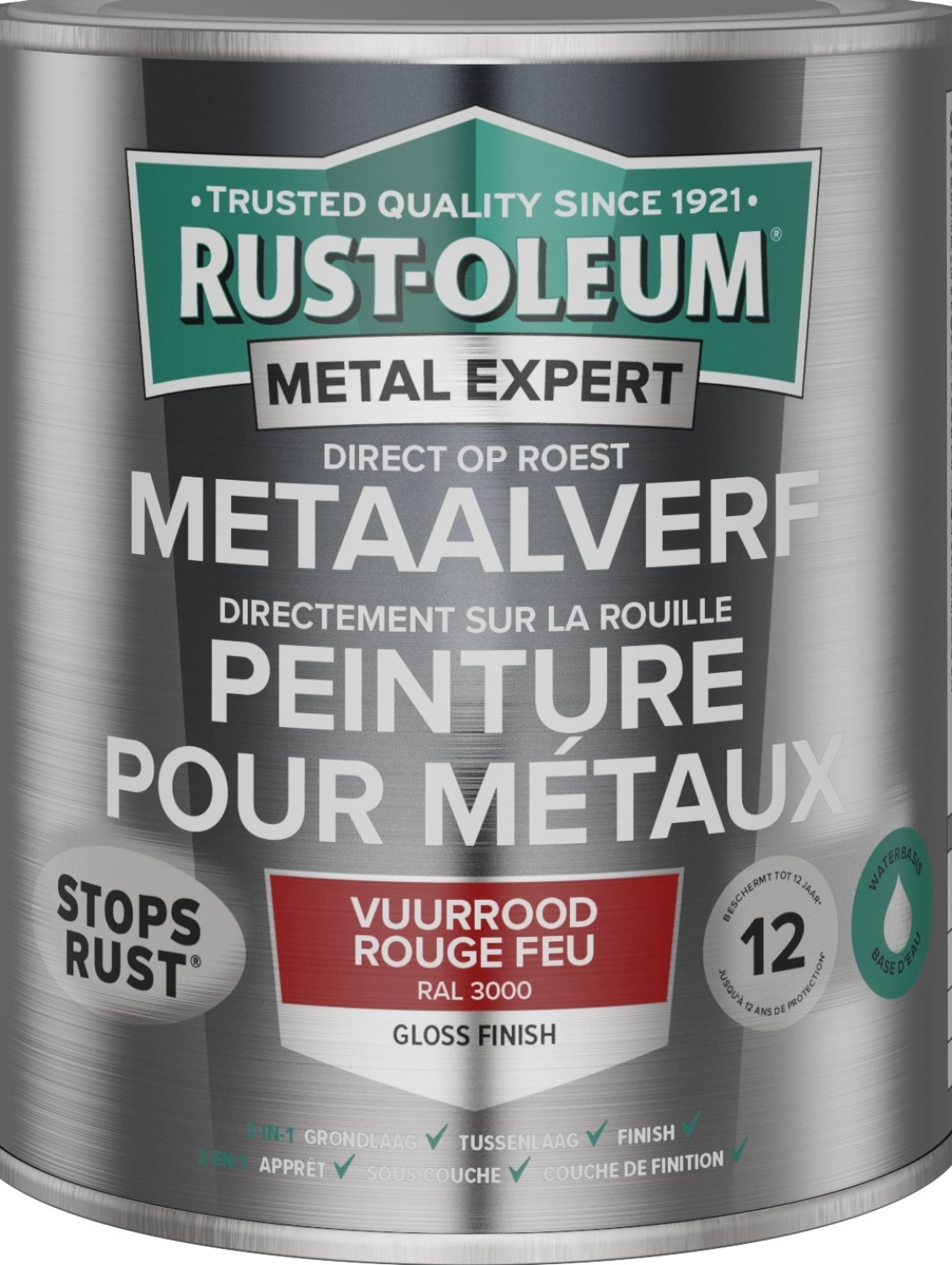 Rust-Oleum MetalExpert Watergedragen - RAL 3000 vuurrood - 0,75L-image