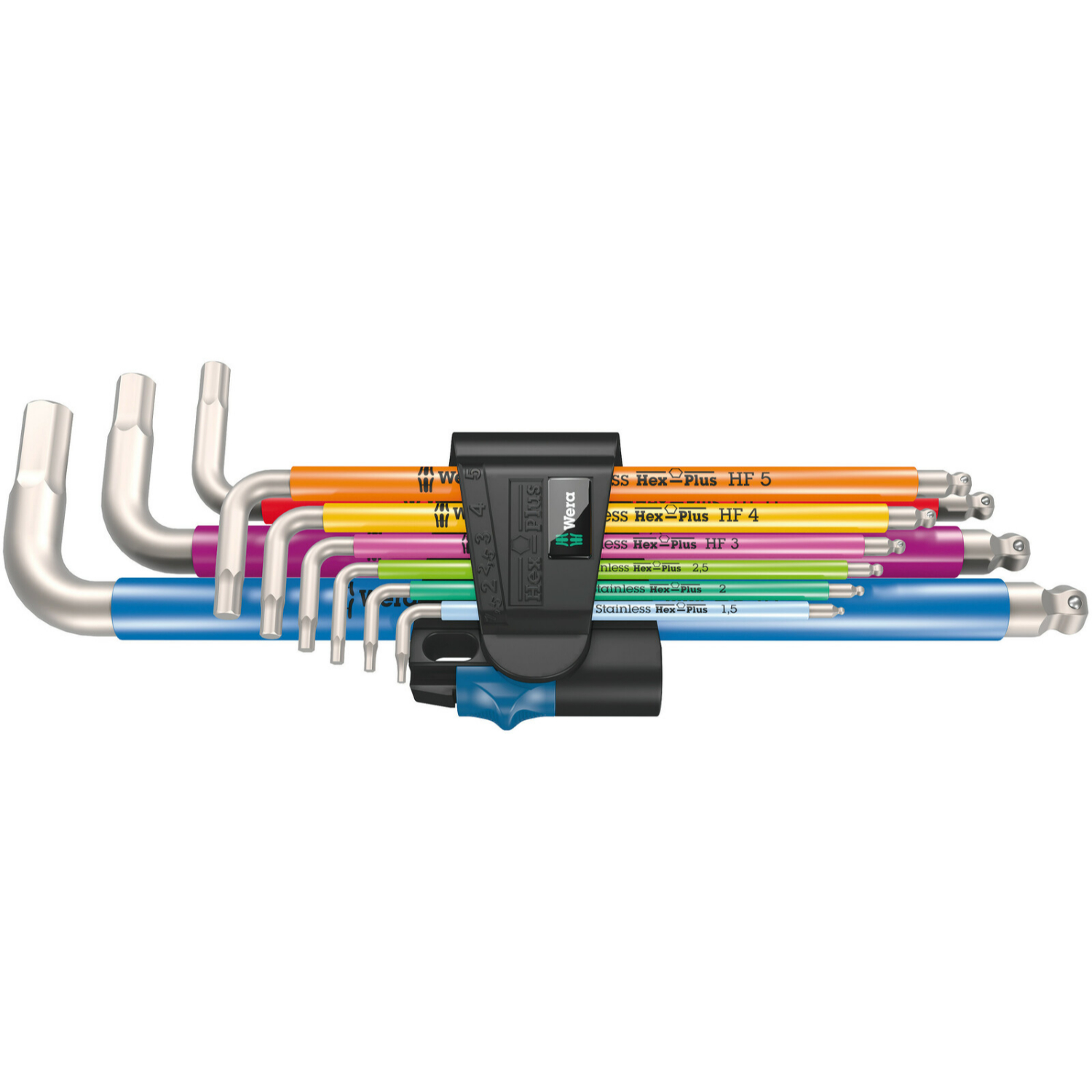 Wera 3950/9 9‑delig Hex-Plus Multicolour HF Stainless 1 Inbussleutelset, 9‑delig-image
